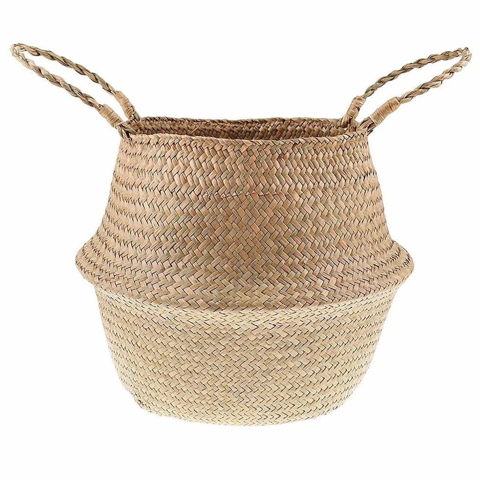 Cesta In Vimini Cesto Per Piante Cesto Di Fiori Intrecciati Con Alghe Per La Decorazione Domestica E La Conservazione(38cm x 33cm)