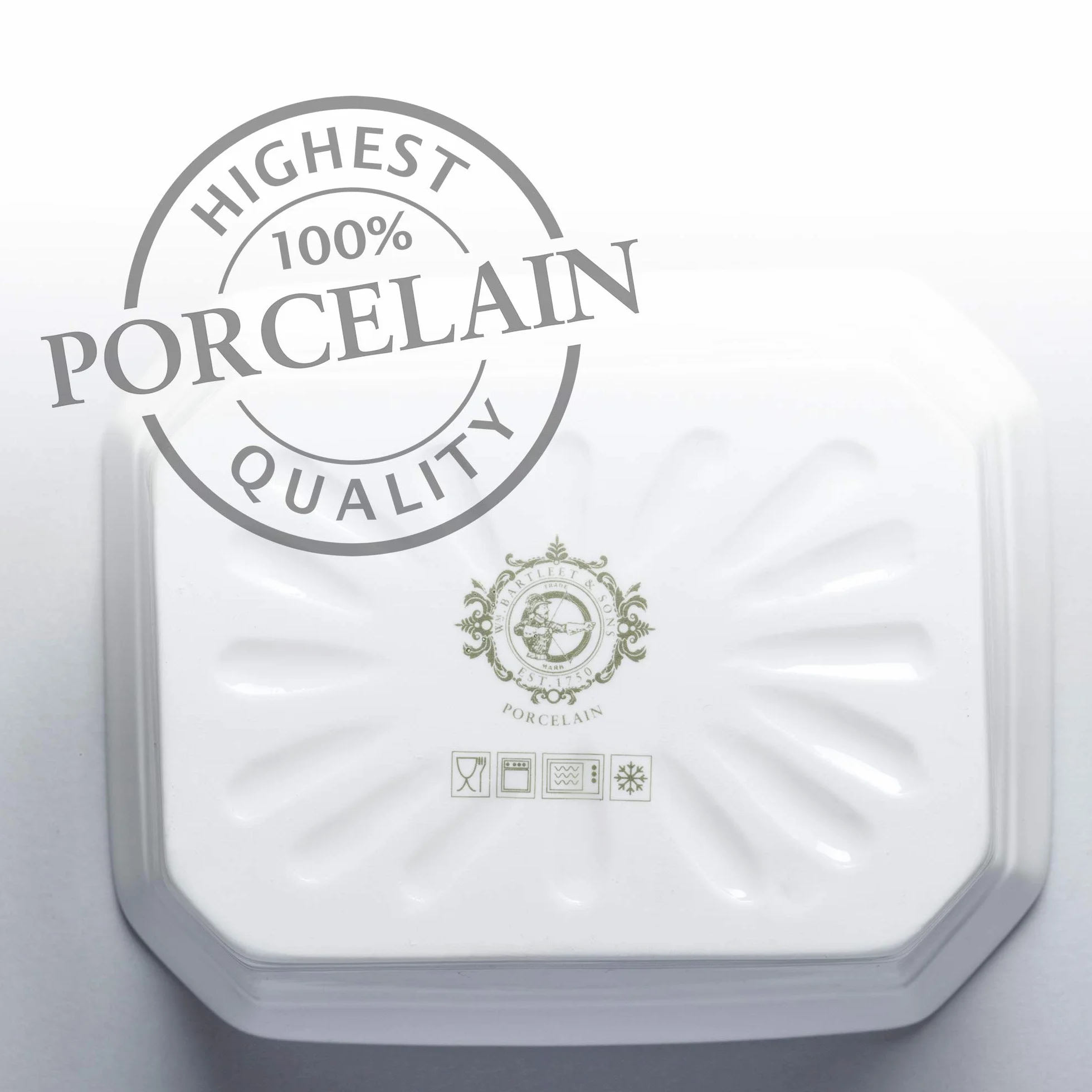 WM Bartleet & Sons terrina con coperchio bianca