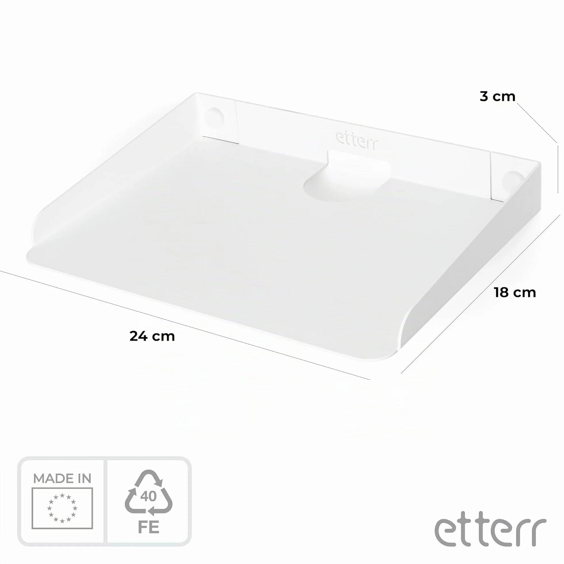 Mensola per router WiFi e modem • Mensola da parete con passacavi e bordi rialzati • Mensola in metallo per proiettore e altoparlante • Scaffale galleggiante organizer per cavi, ripetitore e