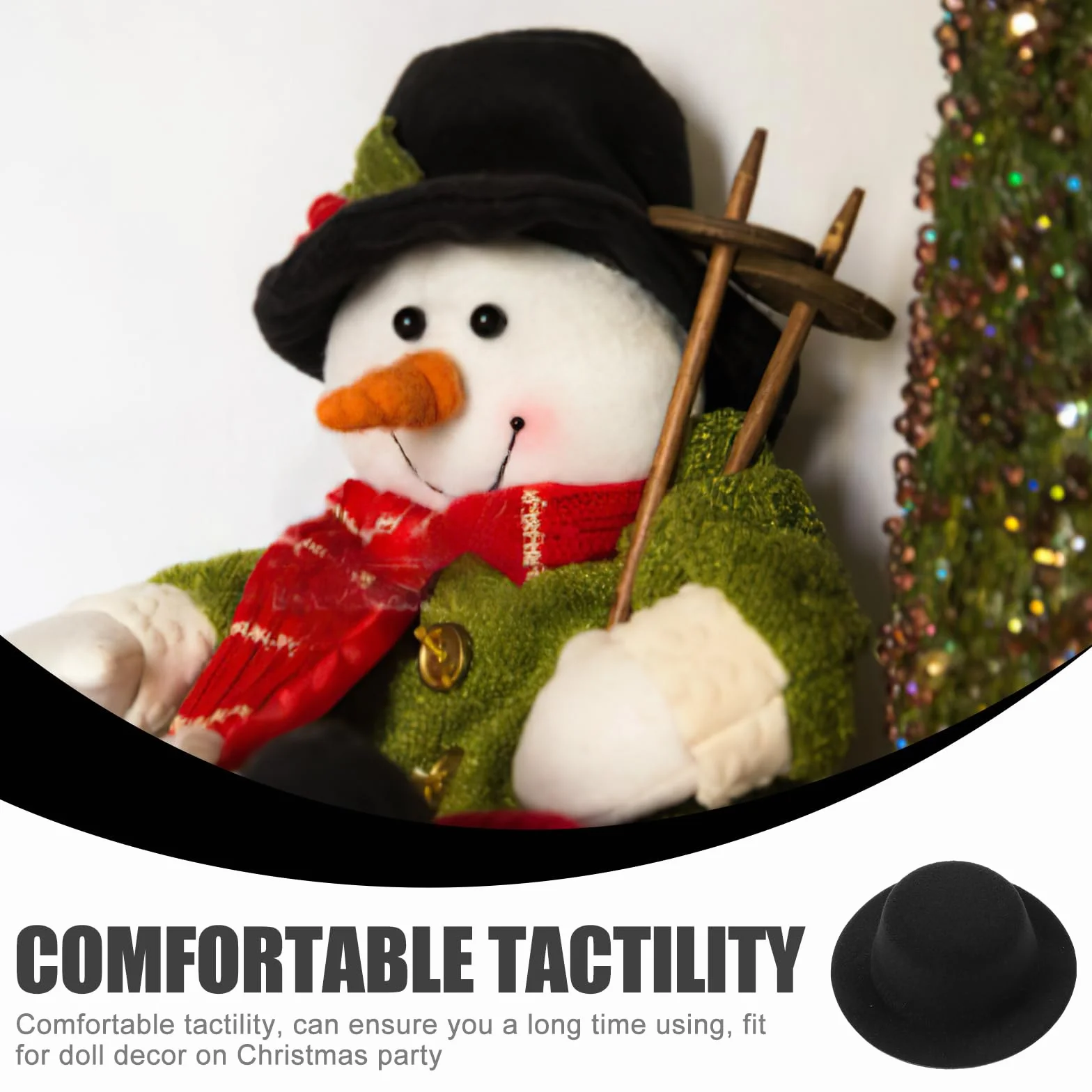 NOLITOY 4 mini cappelli, bambola, piccoli cappelli jazz, per fai da te, piccoli cappelli decorativi a forma di pupazzo di neve, mini cappello a cilindro, mini cappello a forma di pupazzo di neve