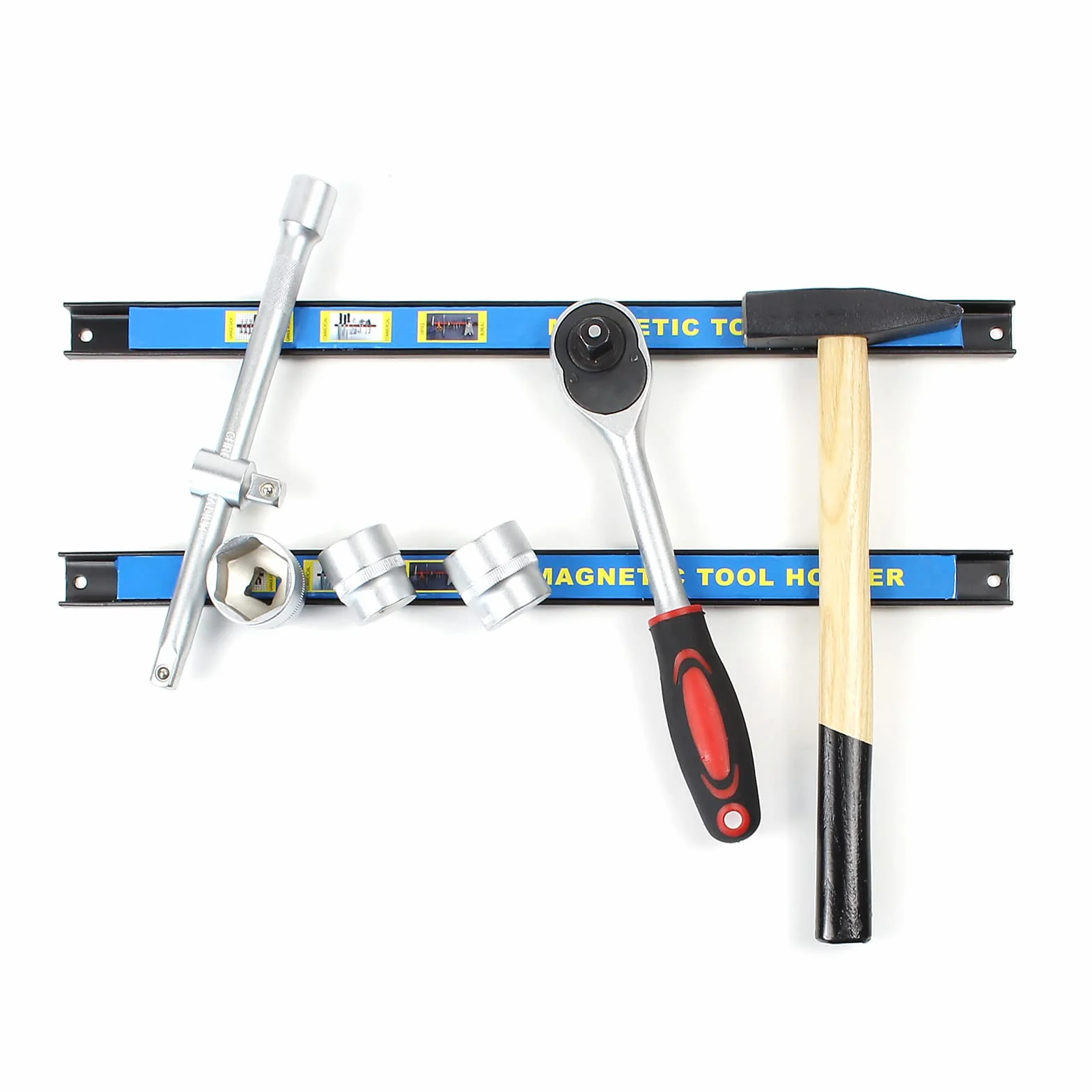 Wiltec Barra magnetica per attrezzi utensili 46cm 1000-1200 gauss Supporto magnetico set 3 pezzi