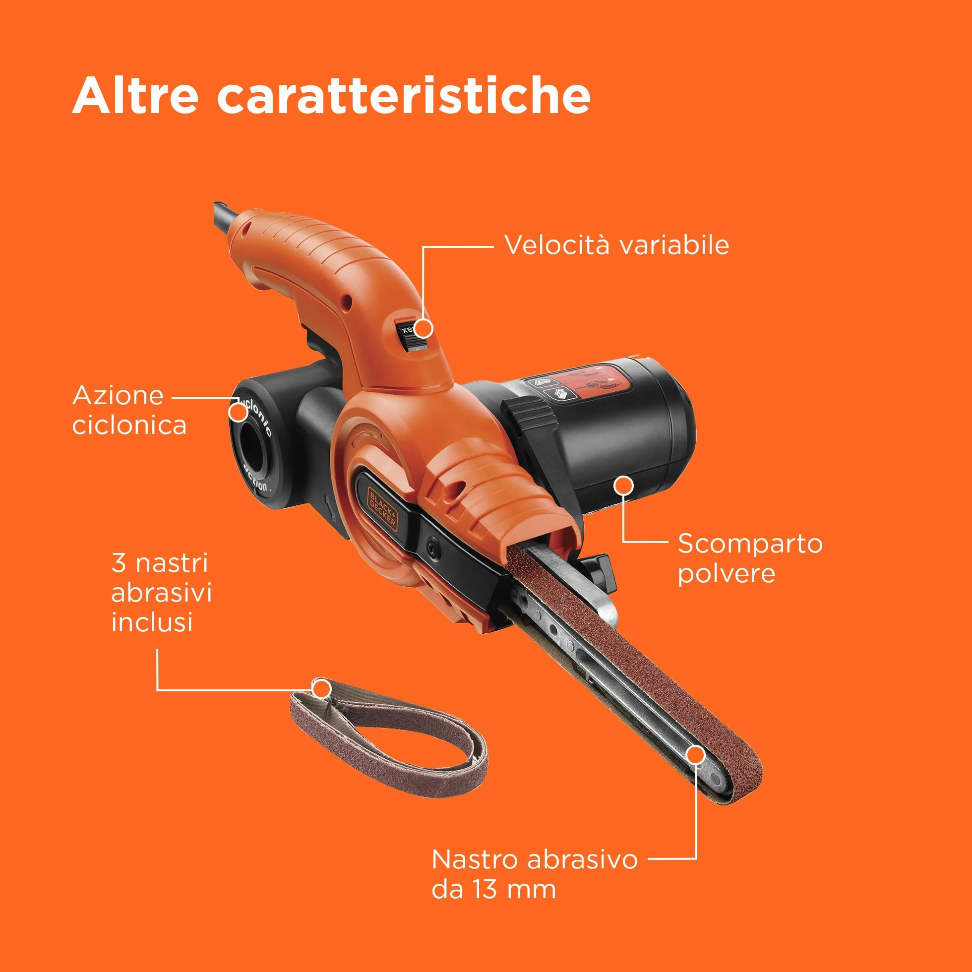 BLACK+DECKER KA900E-QS Lima a Nastro 350W 13 mm