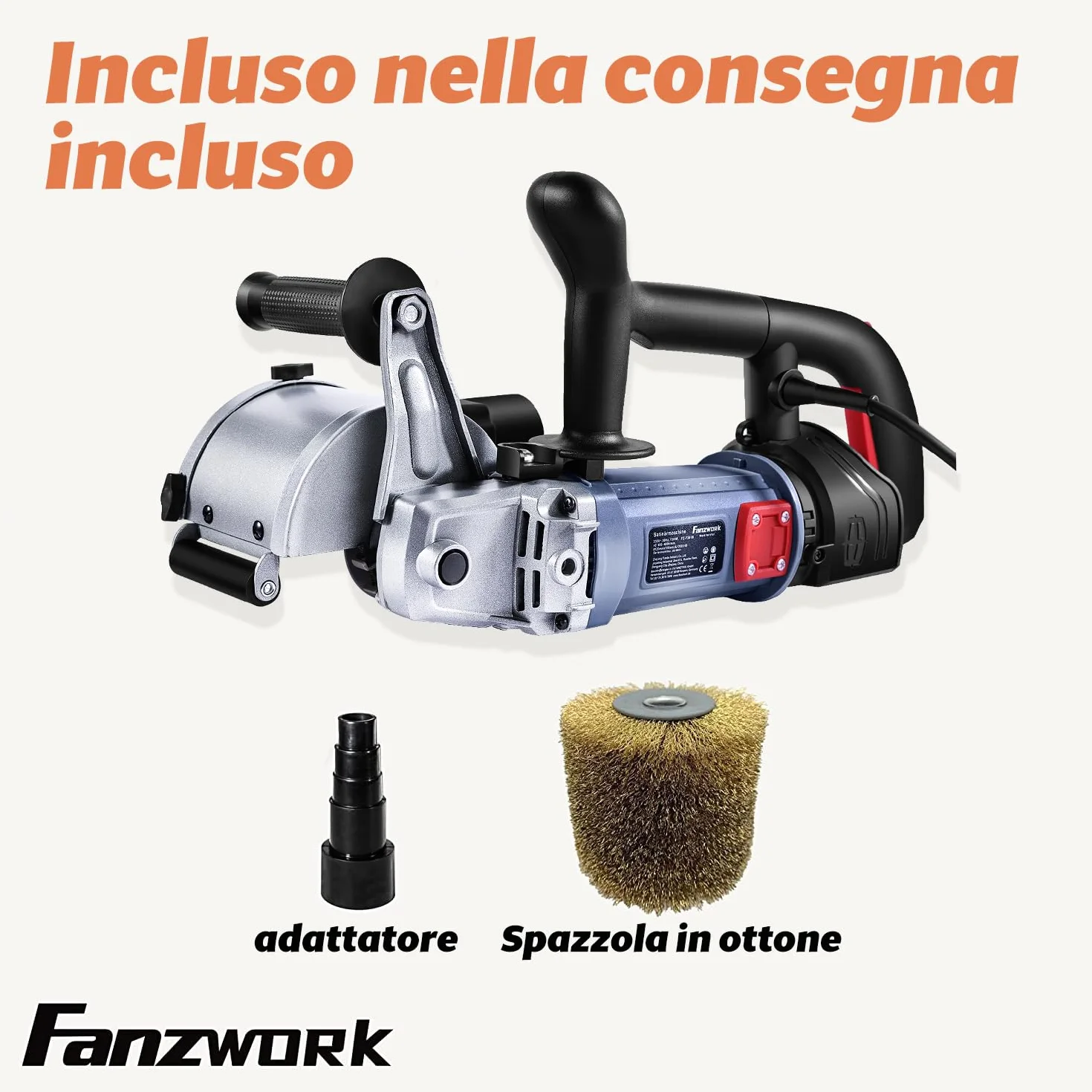 FANZWORK V2 1500 Watt Spazzolatrice per Legno Smerigliatrice per Superfici con Controllo Velocità