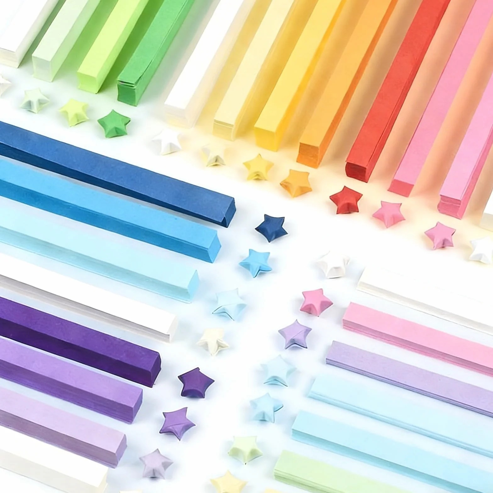 1080 Pezzi Stelle di Carta Origami Colori Vivaci Strisce di Carta Stelle Artigianali Fronte-retro per Progetti di Artigianato Artistico Fai-da-te Bambini Adulti ideale per progetti scolastici