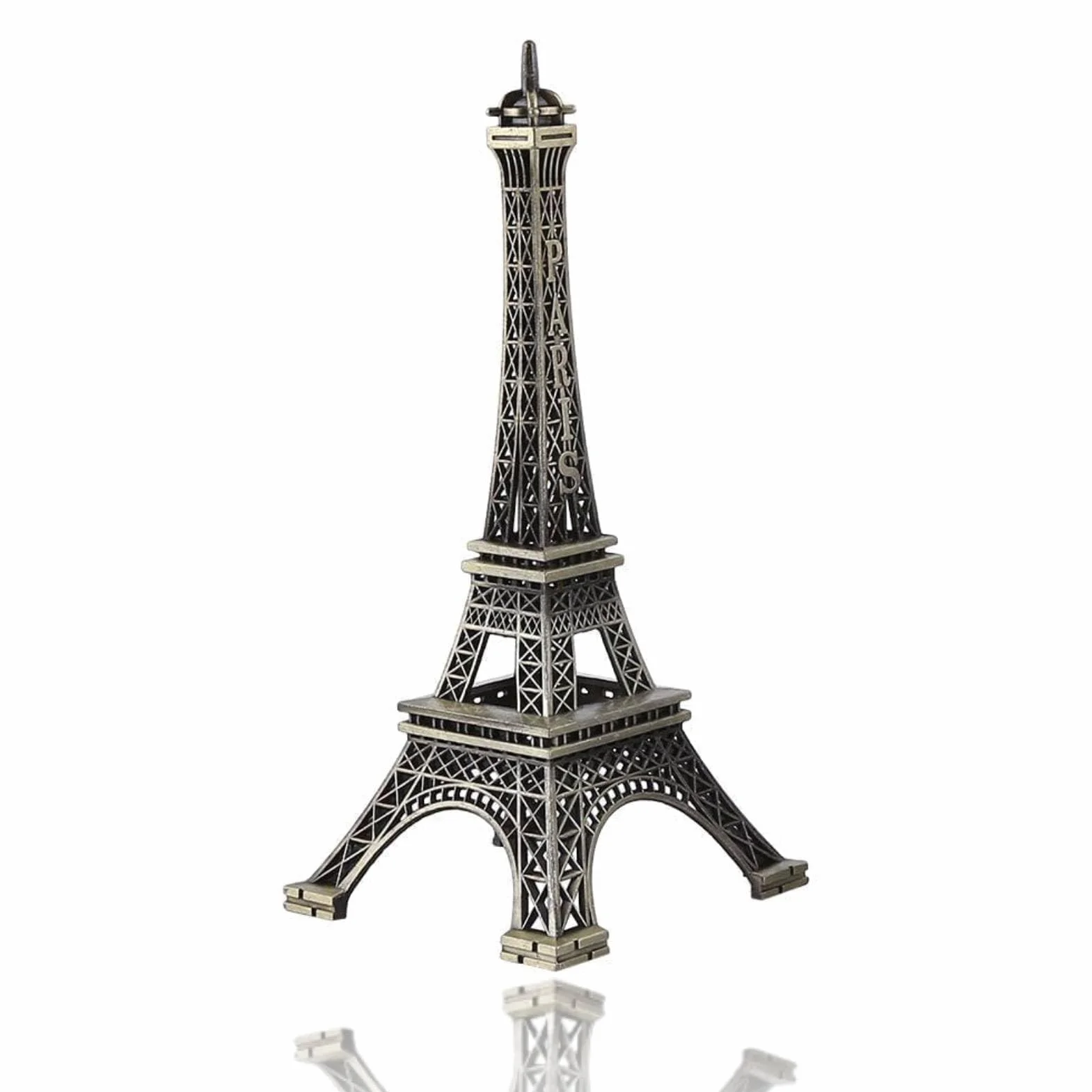 Cyrank Torre Eiffel Statua in Metallo Lega di Zinco Statuetta da Collezione Replica Francese Per Tavolo 15CM