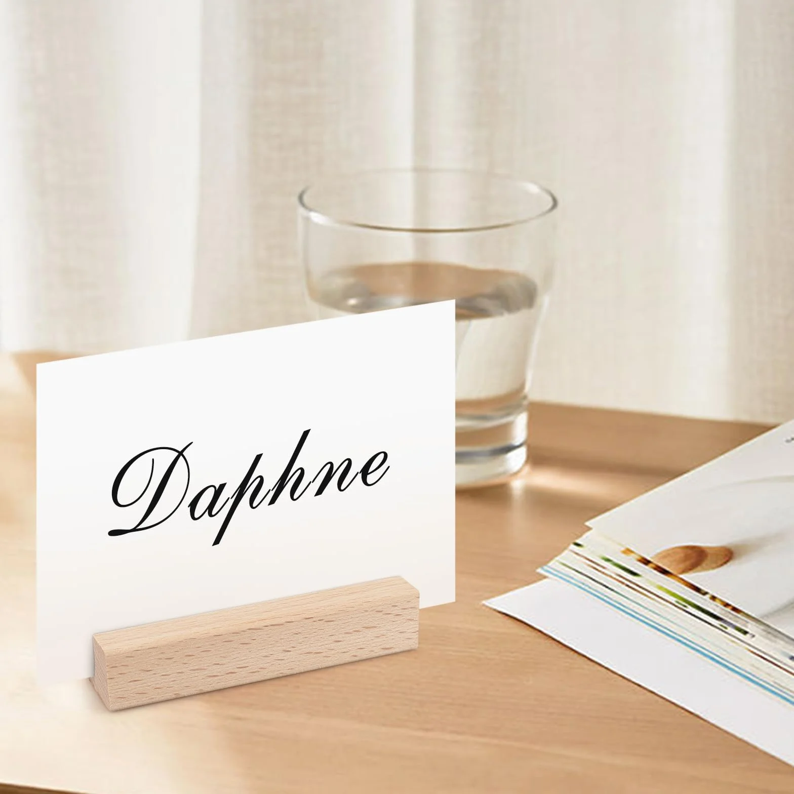 20 Pezzi Supporti in Legno per Carte, Rettangolari per Decorazione Eventi di Festa