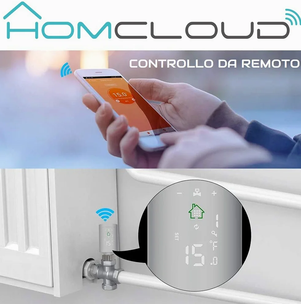 Confezione da 4 di Valvola termostatica digitale Smart per Radiatori, funziona con Zigbee, controllo da APP, Alexa o Google
