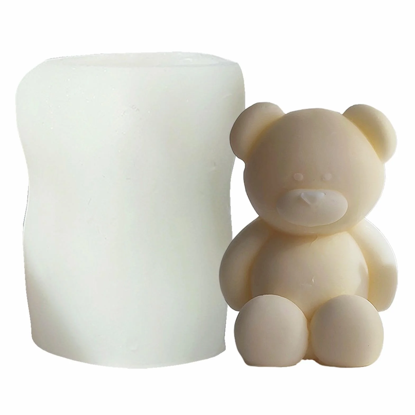 Stampo per candela a forma di orsacchiotto, in silicone, per candele profumate, sapone, resina