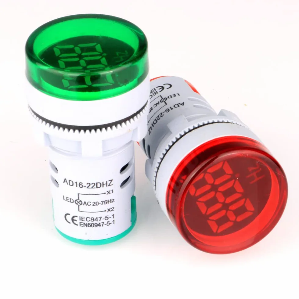 Gebildet Misuratore di Frequenza CA, 24-500 V CA 20-75 Hz Contatore di Frequenza 2 Pezzi Pannello Luminoso Indicatore LED Rosso Verde