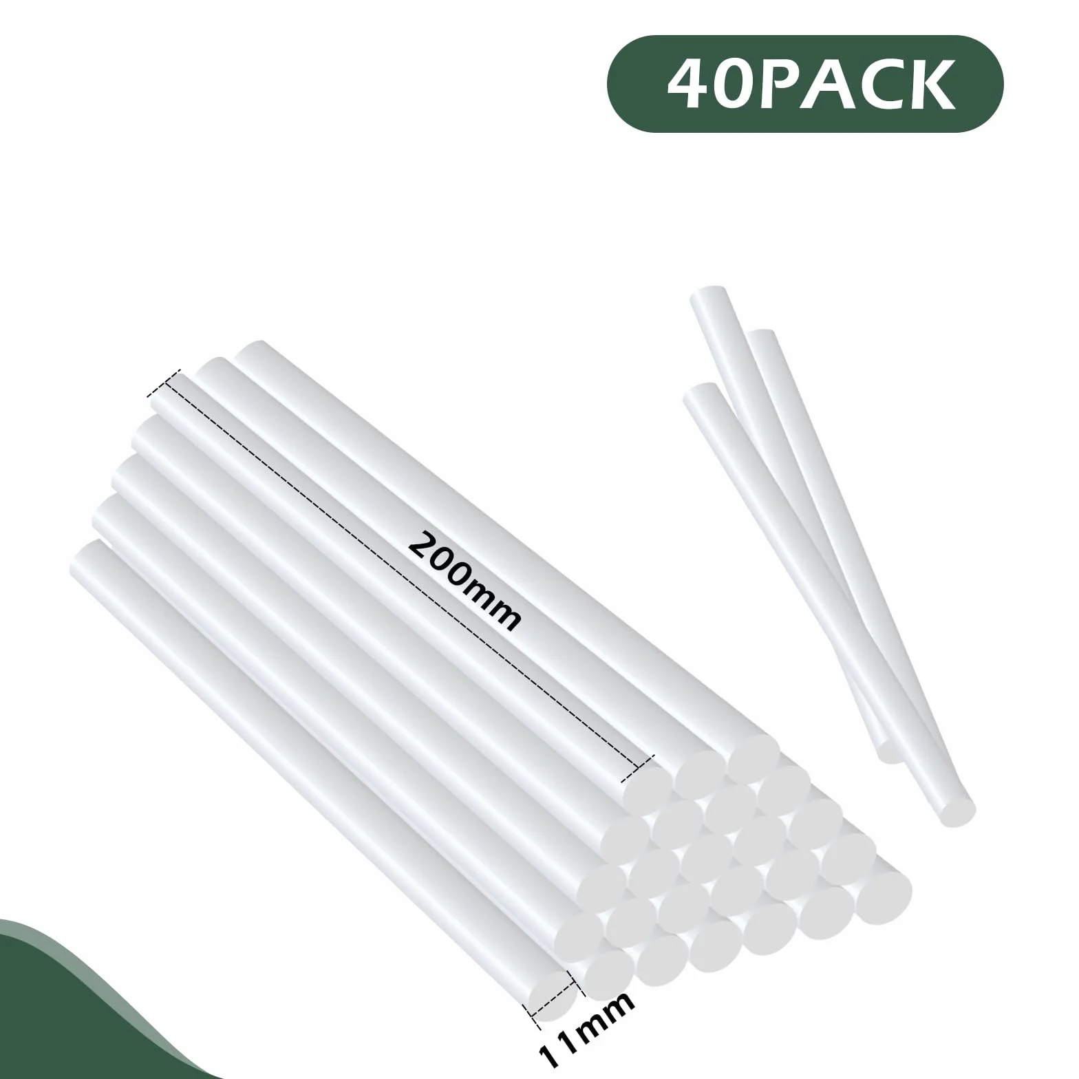 40 pezzi di stick di colla a caldo Ø 11 mm x 190 mm, mini stick di colla trasparenti, stick di colla standard per comuni pistole a caldo, stick di colla per lavori fai-da-te, riparazioni e decorazioni