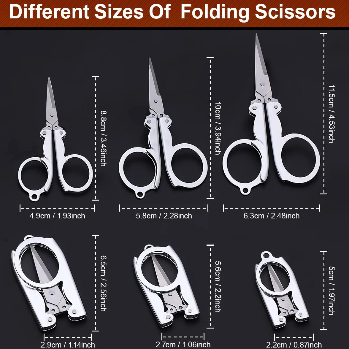3 Pezzi Mini Forbici Pieghevoli, Forbici da Viaggio Forbice in Metallo Folding Scissors, Forbici Portatili Forbici Pieghevoli in Acciaio Inox Forbici Artigianali per Carta/Campeggio/Pesca/Ufficio