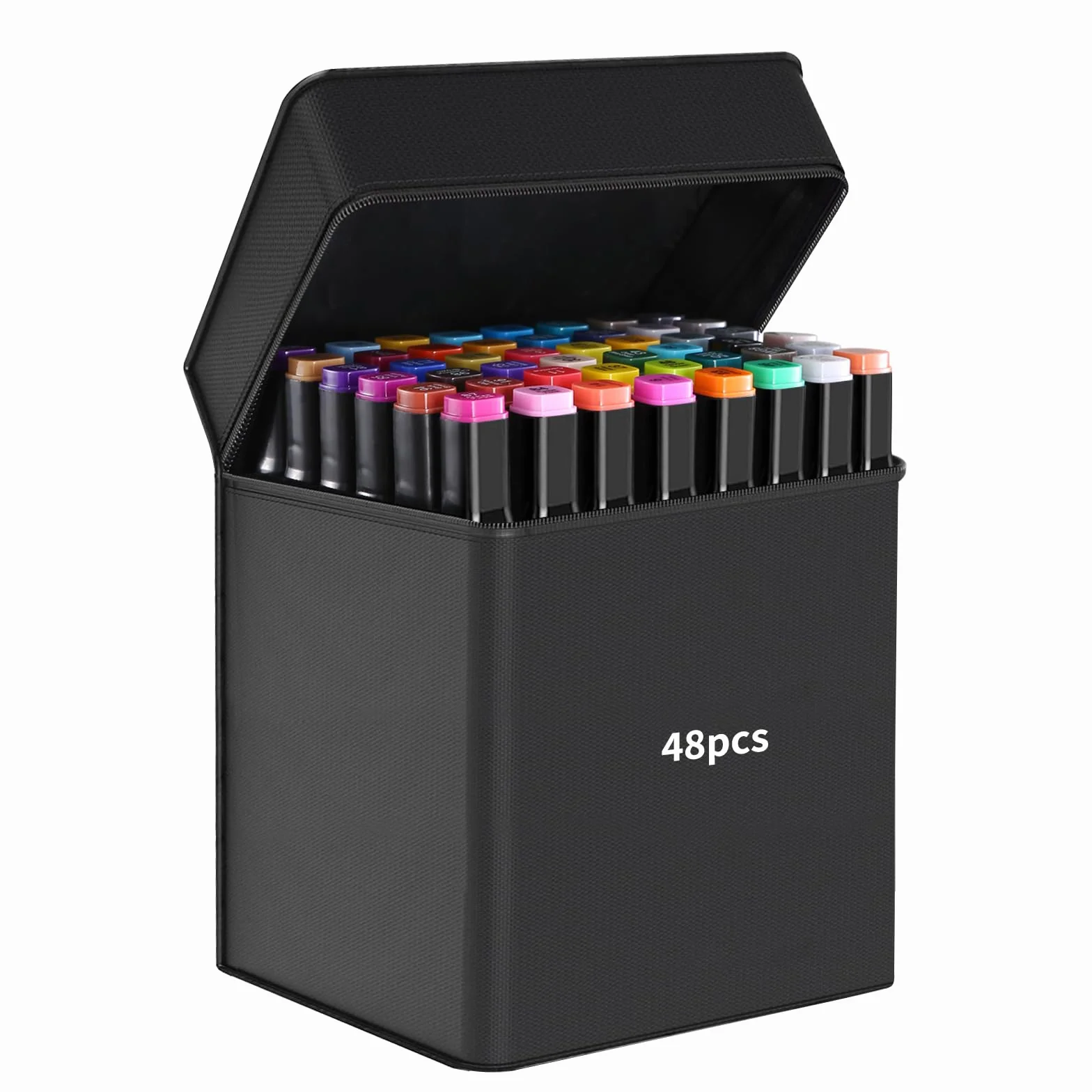 Set di Pennarelli ad Alcool, 48 Colori Doppia Punta, colori a spirito, per bambini e adulti, Graffiti, Chisel Brush, pennarelli acrilici, pennarelli punta grossa, per Schizzi, Disegno, Calligrafia.