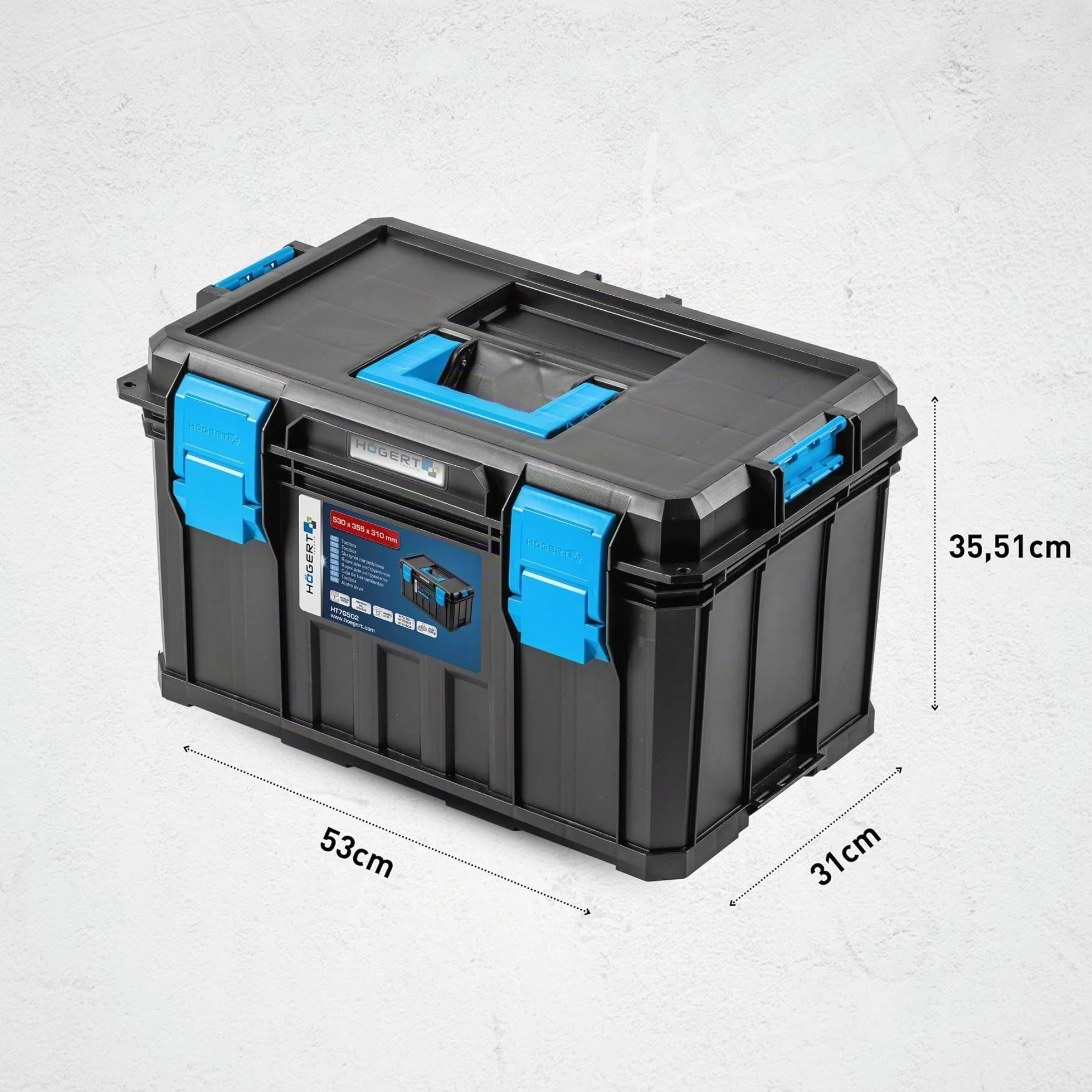 Högert Technik Cassetta Degli Attrezzi 50 kg Modulare ABS HT7G502
