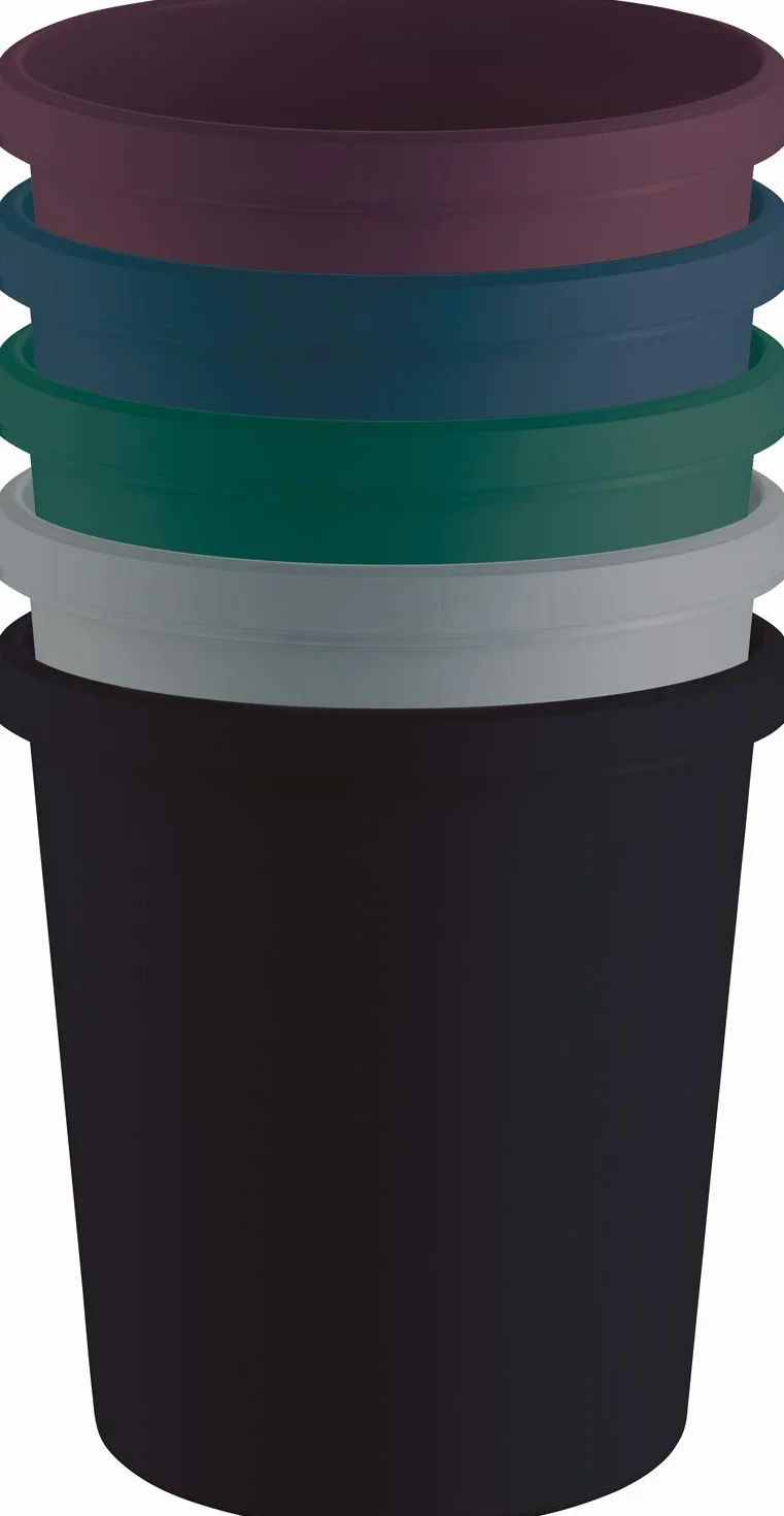helit H6405895 - Cestino "the green german", 18 litri, in plastica riciclata con angelo blu, certificato, colore antracite, 1 pezzo