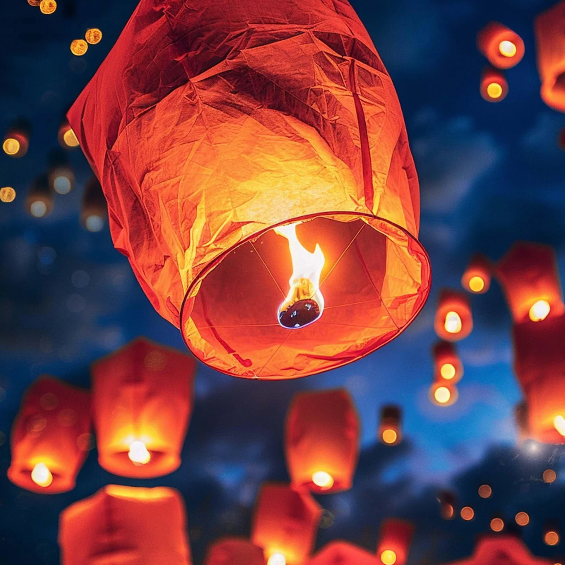 Lanterne Cinesi del Cielo Rosse 20 Pezzi, Lanterne di Carta Volanti per Feste Natale Compleanni Matrimoni
