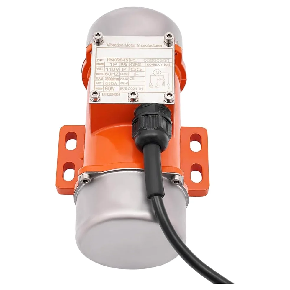 Motore di vibrazione per vibratore a calcestruzzo 60 W, motore di vibrazione a calcestruzzo a 9 velocità AC 110 V 3600 /Min, vibratore per calcestruzzo con alloggiamento in lega