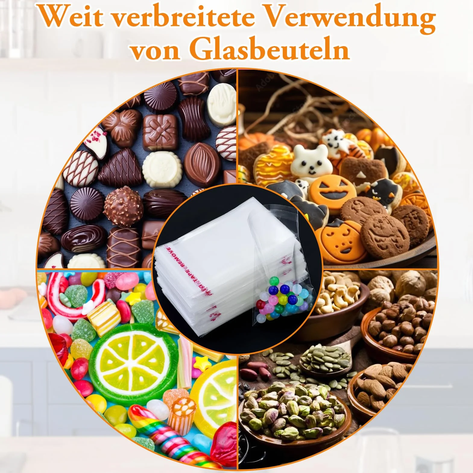 500Pz Sacchetti Di Plastica Autoadesivi,7x10cm,Bustine Trasparenti Richiudibili Cellophane Trasparenti,Piccoli Sacchetti Confetti Per Biscotti,Caramelle,Noci,Cioccolato,Orecchini