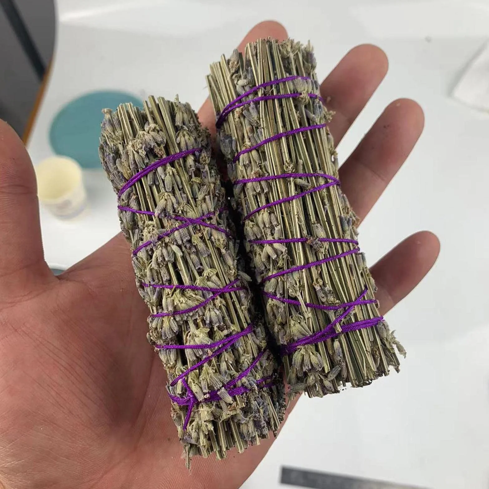 Lavanda Smudge Stick | Fascio di lavanda per bruciare - Arredamento alla lavanda Aromi rinfrescanti per la pulizia della casa Energia negativa per la pulizia del fumo