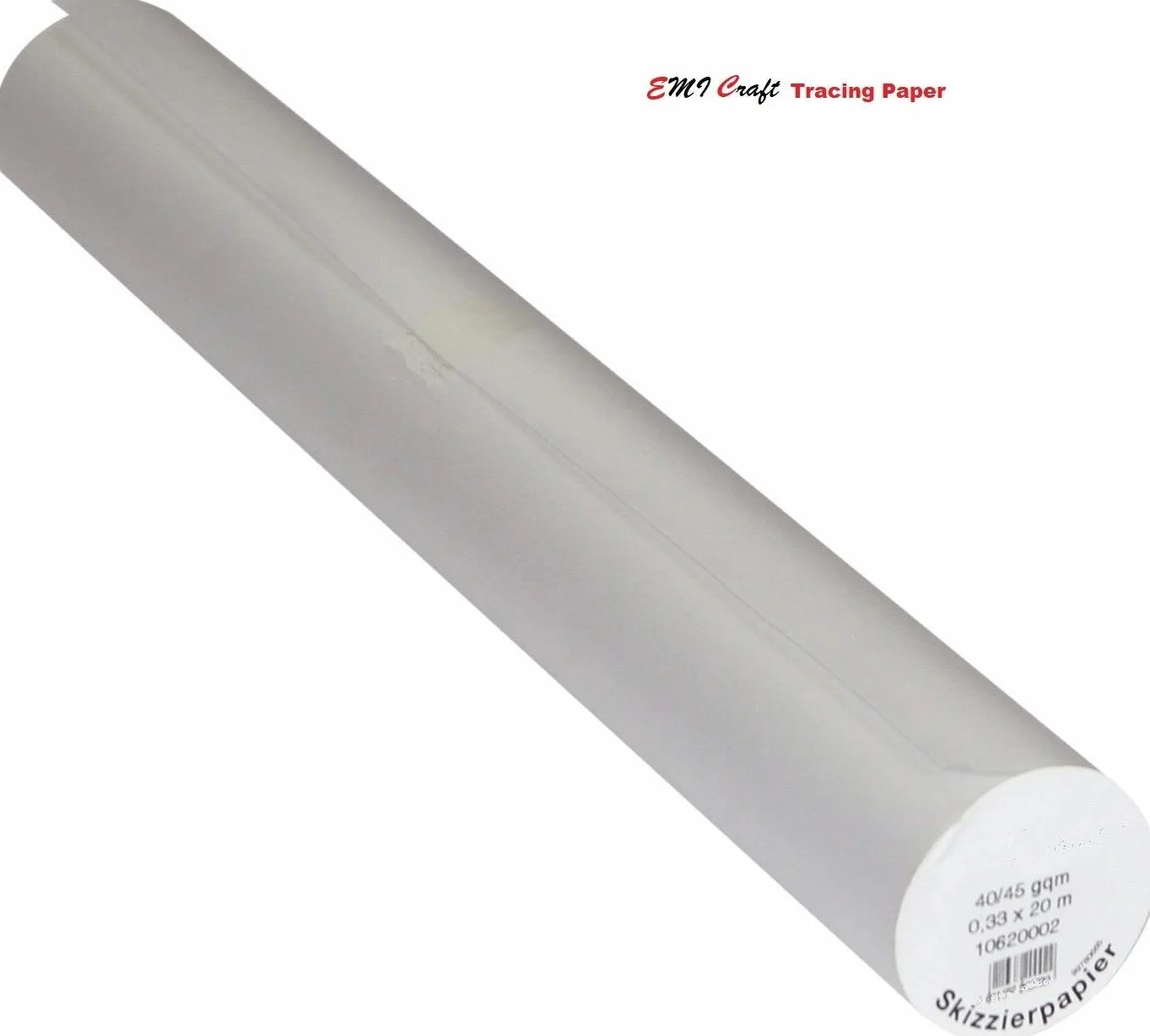 Rotolo da disegno, 40 g/m², 33 cm x 20 m, trasparente, 0,33 x 20 m, 40/45 g/m²