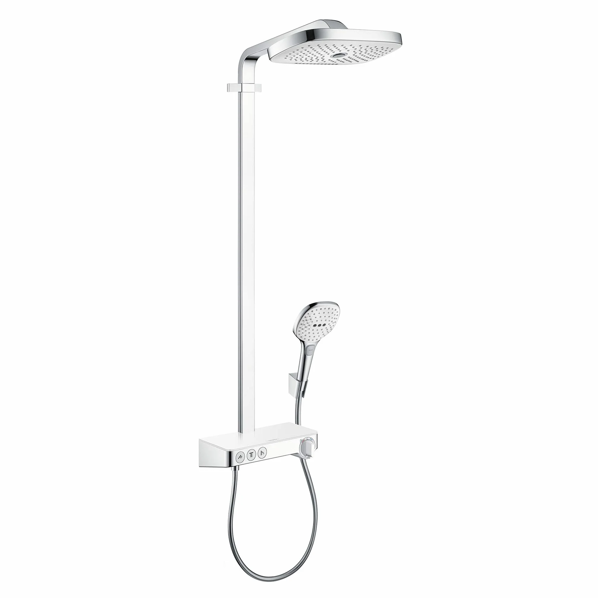 hansgrohe Raindance Select E Colonna doccia 230 3 tipi di getto con Showertablet Select 300, bianco/cromo, 27127400