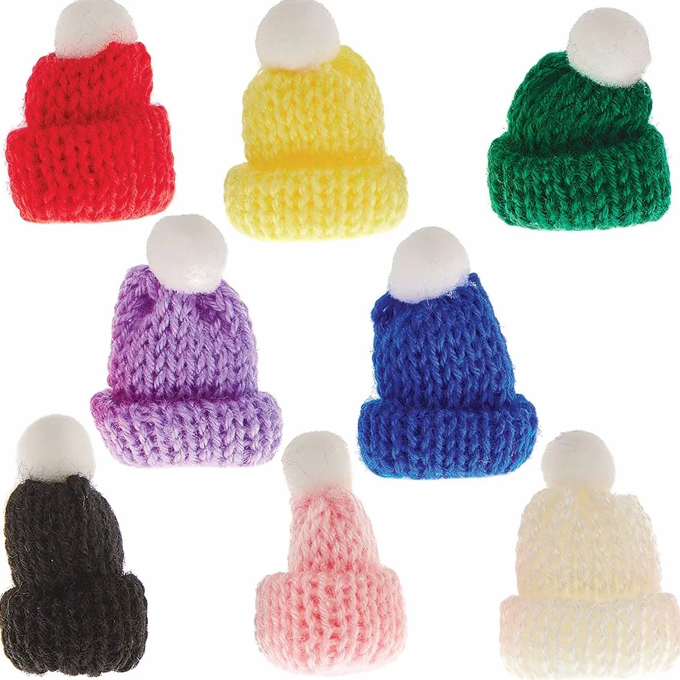Baker Ross FN325 Mini cappelli a bolla per l'artigianato - Confezione da 15, abbellimenti natalizi, cappelli per bambole