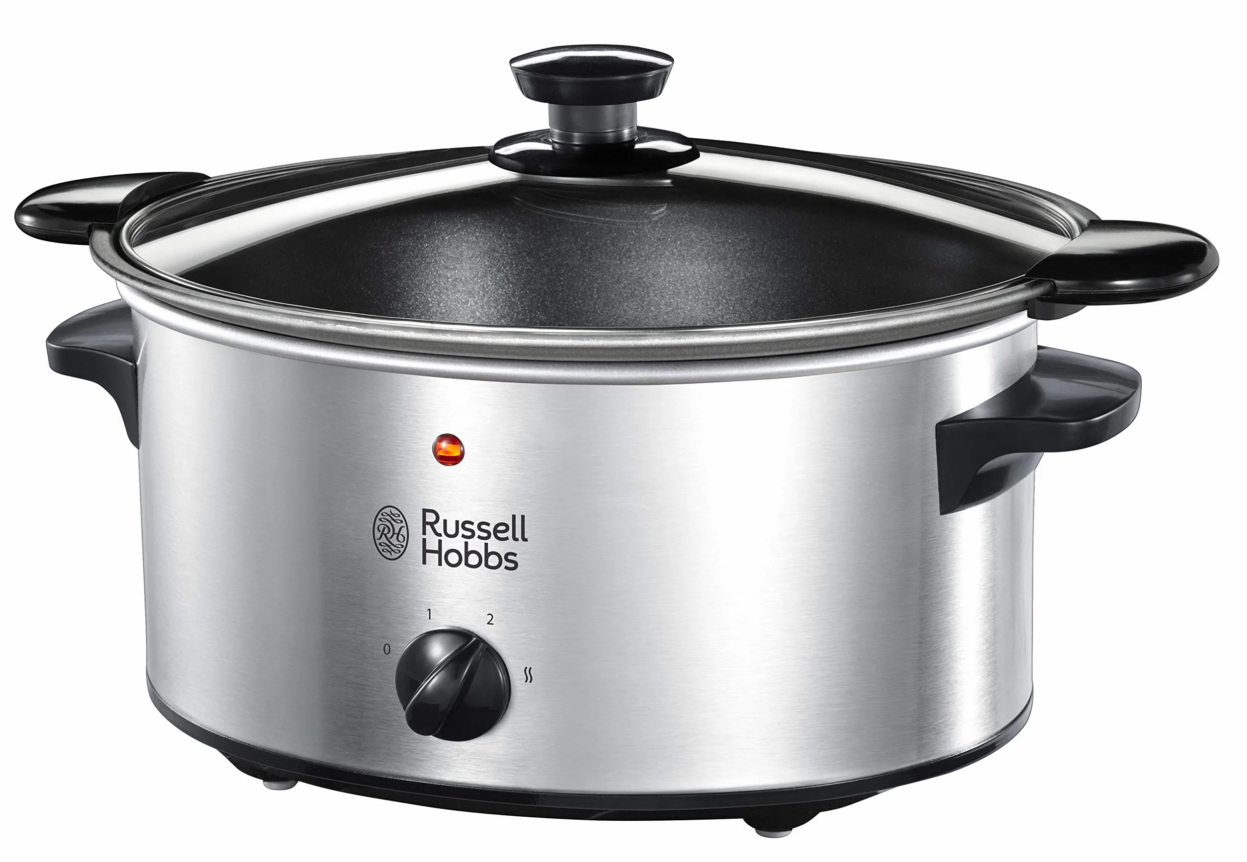 Russell Hobbs Pentola Cottura Lenta, 3.5 L, 4 Porzioni, con Pentola Antiaderente removibile, 160 W, Lavastoviglie ok, Acciaio Inox, Slowcooker 22740-56