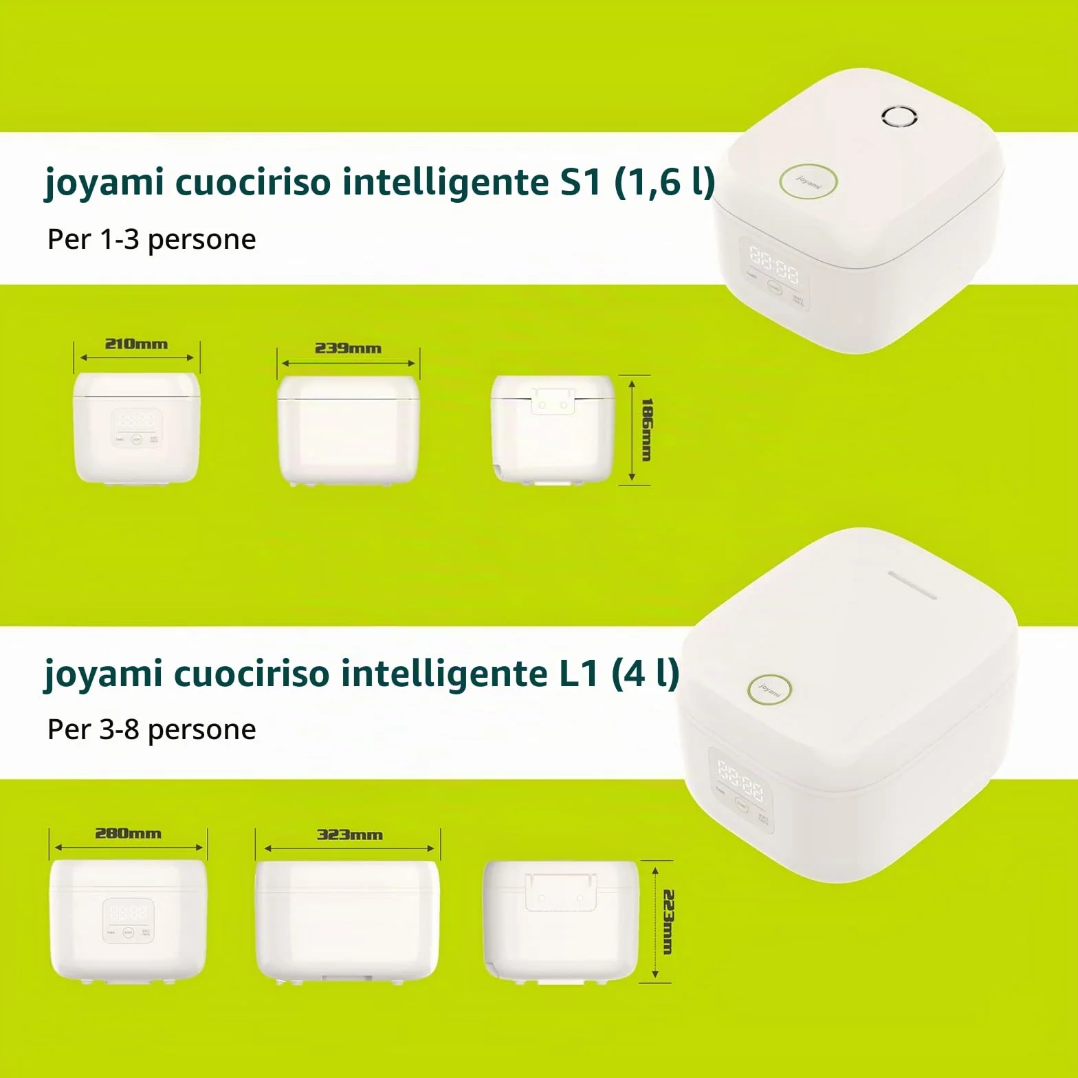 Joyami Mi Smart Couciriso intelligente Smart Rice Cooker 0.8L 3.5 Tazze Interno antiaderente per 6 ciotole Fino a 3 persone Mantenere caldo Modalità preimpostata