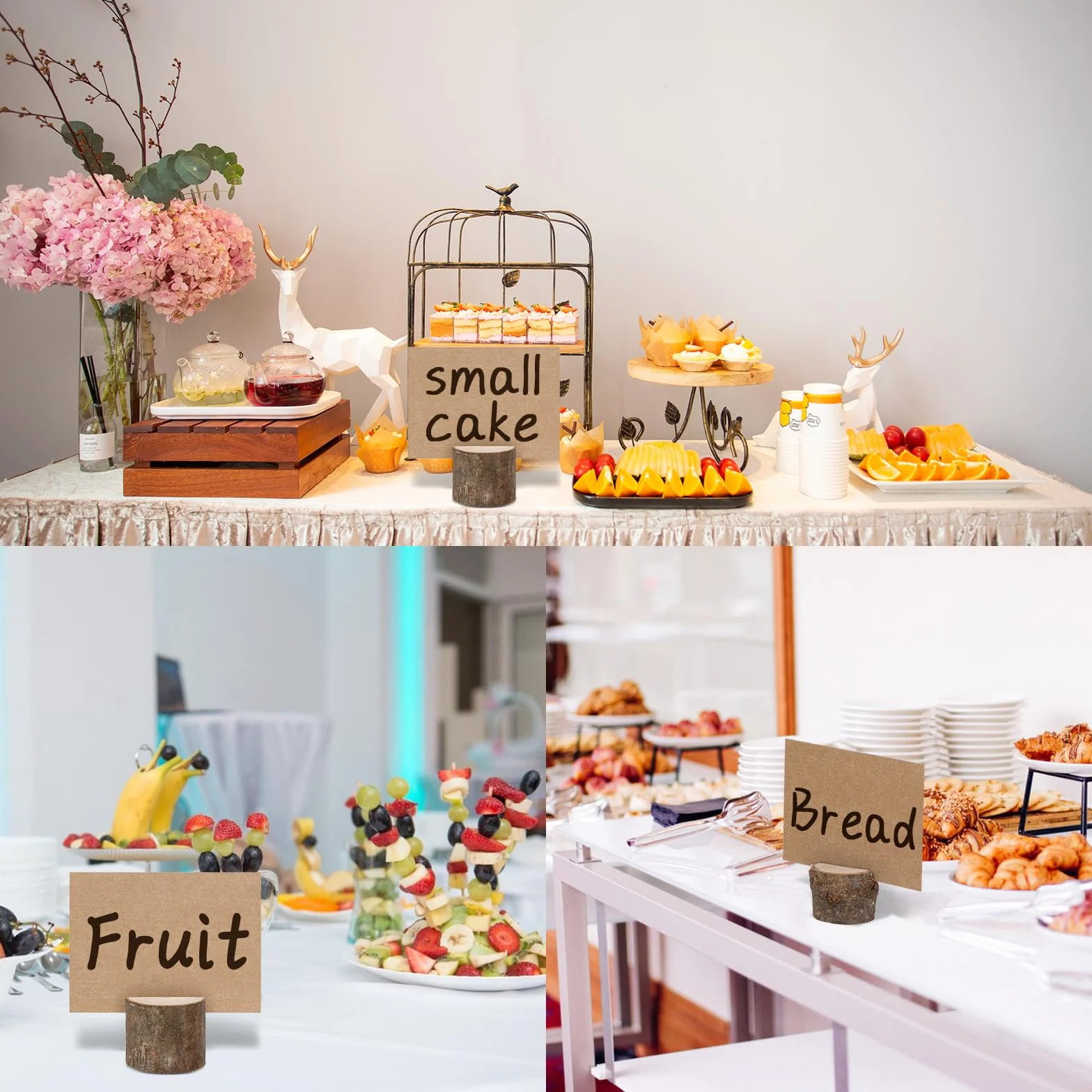Portacarte in Legno 40 Pezzi Segnaposto con Cartone per Matrimonio Ristorante Festa