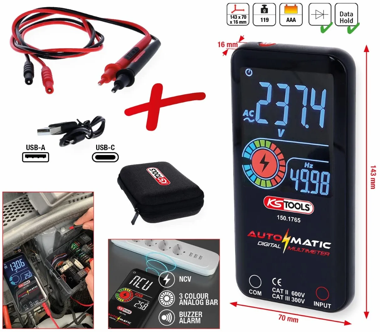 KS TOOLS Multimetro 150.1765