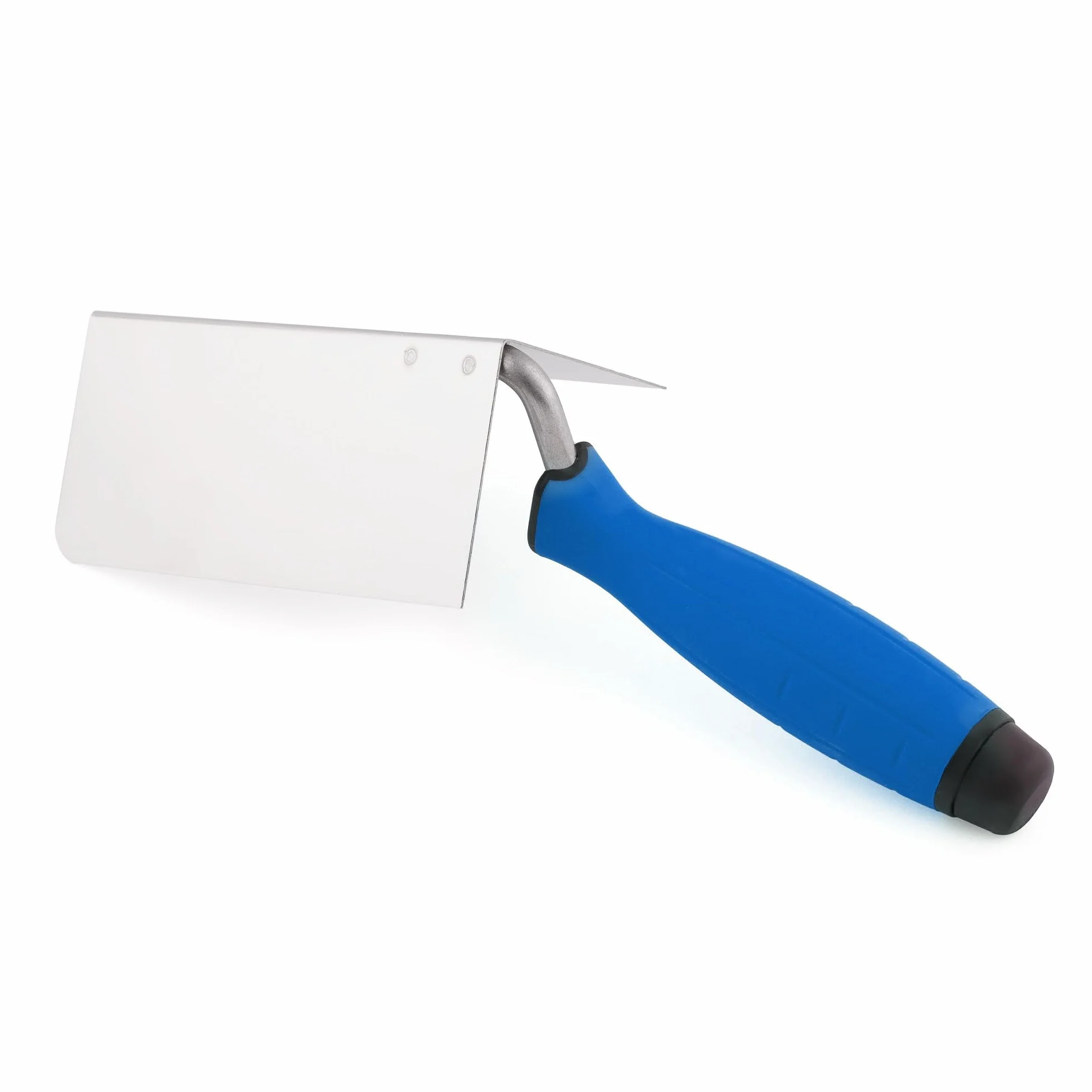 Mivos 2x Cazzuole Angolari Antiruggine 120 x 60 mm - Cazzuola Angolare Interna ed Esterna in Acciaio Inox - Cazzuola per Bordi Interni ed Esterni con Impugnatura Morbida - Spatola Angolare per Stucco