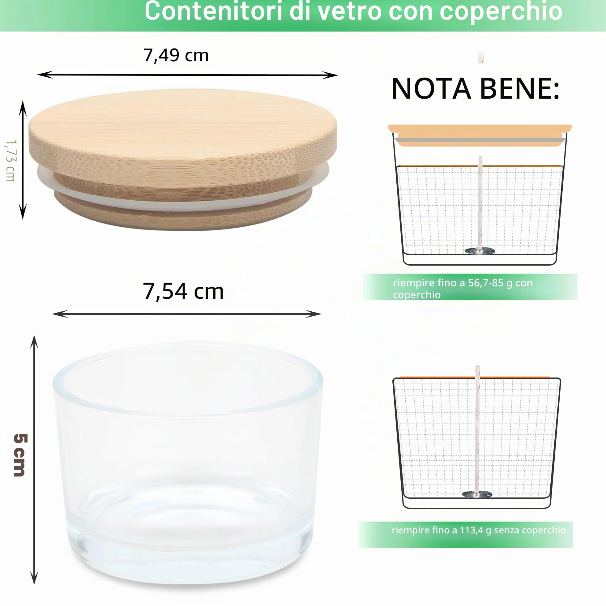MILIVIXAY - 20 Confezioni di Barattoli di Candela in Vetro Trasparente da 4 OZ con Coperchi e Kit per la Fabbricazione di Candele - Barattoli di Candela Grandi a Bocca Larga per la Fabbricazione di