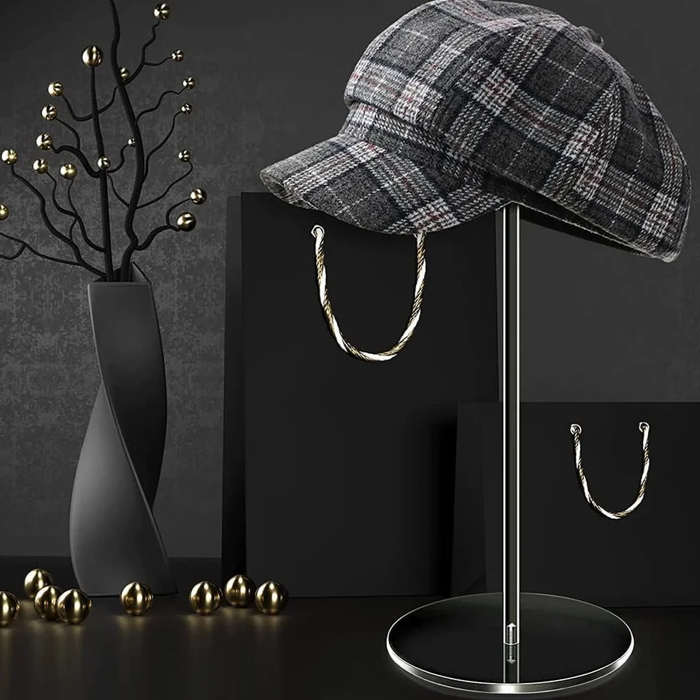 Espositore per Cappelli in Acrilico Trasparente 30cm Rotondo con Base, Multifunzionale Scaffale per Display Cappelli Orologi Gioielli