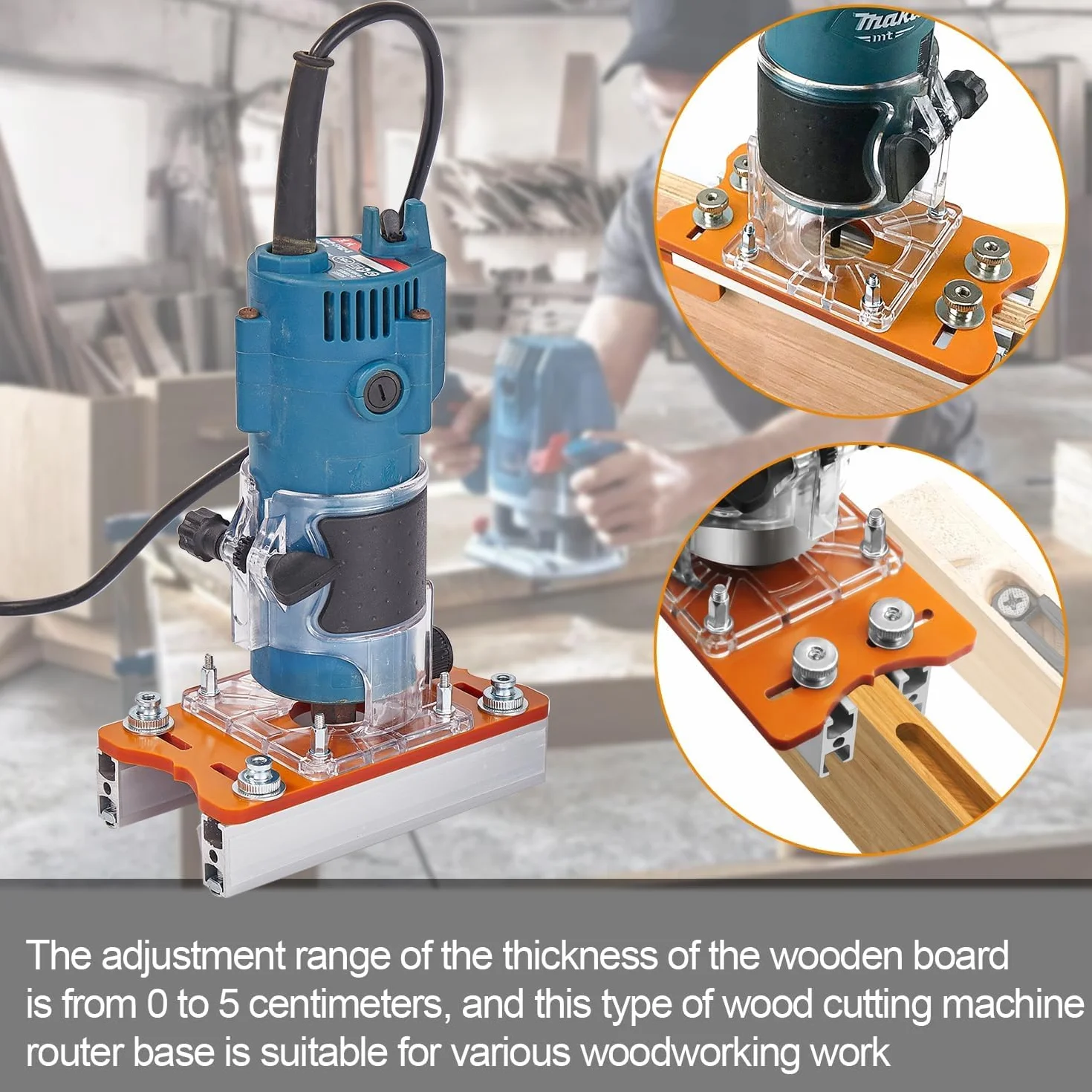 2 in 1 Fresatrice Verticale Legno Piastra di Base Set, per Rifilatore per Legno da 65 MM, Fresatrice per Legno Piastra di Base - Versatilità e Precisione per I Tuoi Progetti di Falegnameria