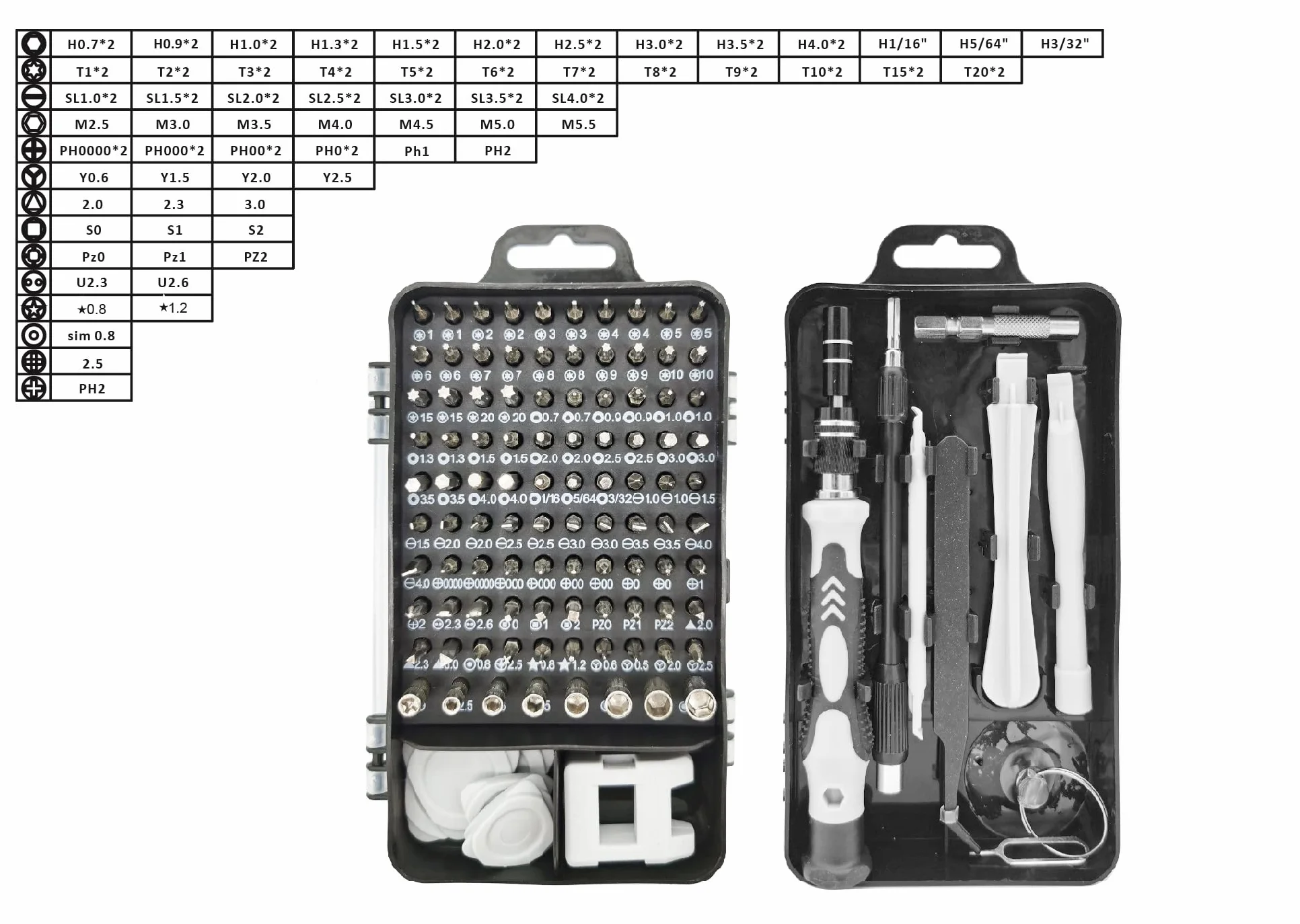 115 in 1 Cacciaviti Precisione Set, Professionali Mini Magnetici kit di Riparazione con Torx Bits, per PC, iphone, Laptop, Occhiali, Orologio, Switch, PS4, PS5, Xbox, Elettronica