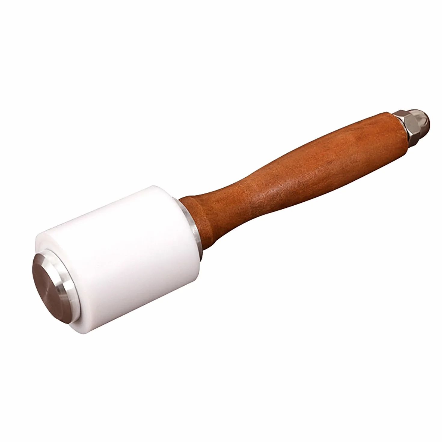 WUTA Martello da intaglio in pelle, 460 g, in nylon, manico in legno, strumento fai da te per artigianato in pelle