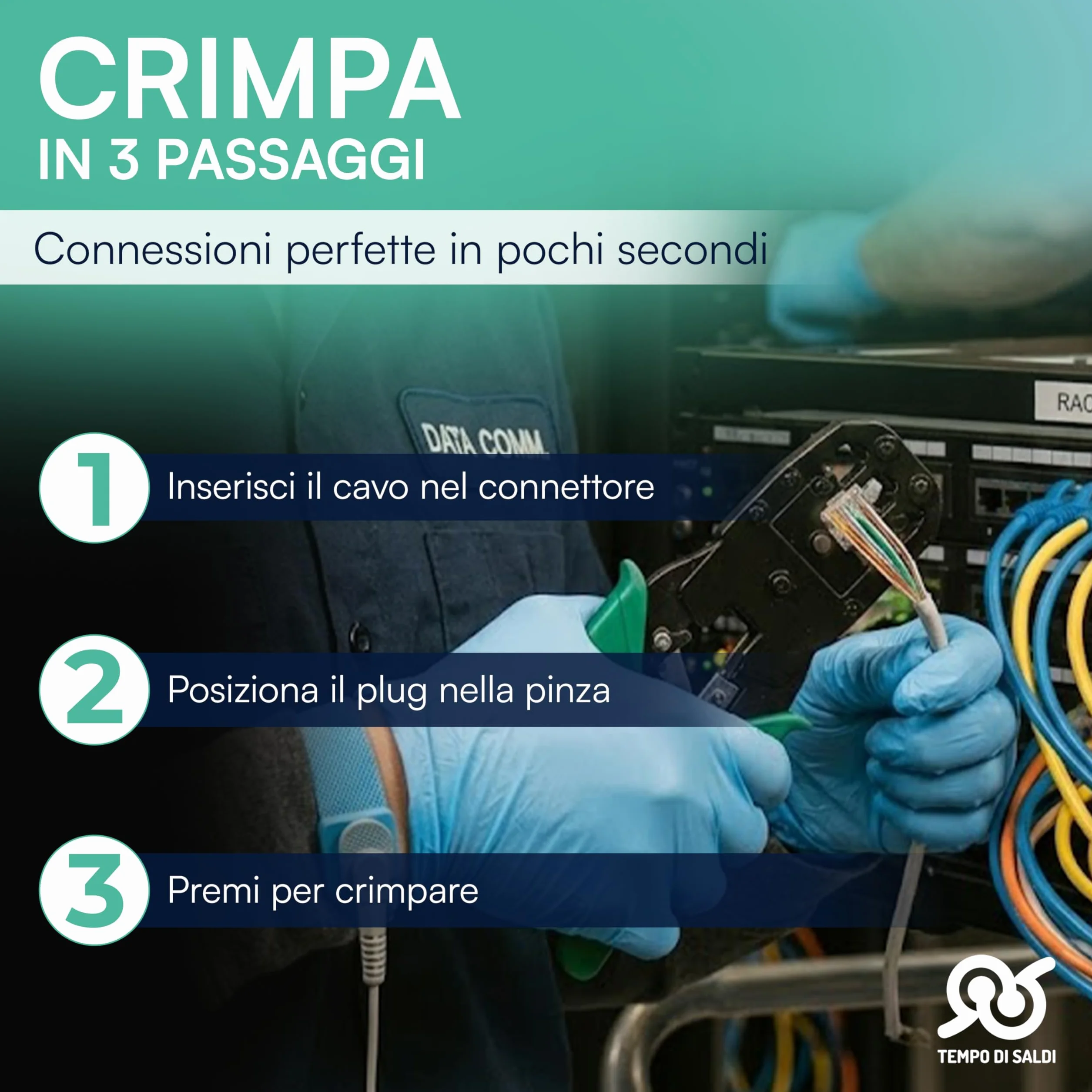 Tempo di Saldi Pinza Crimpatrice Rj45 RJ11 RJ12 Multifunzione 3-in-1 per Cavo di Rete Ethernet LAN, Strumento per Crimpare 4 6 8 Poli con Spellafili Incluso, Alta Precisione per Connettori Cat 6 e 5e