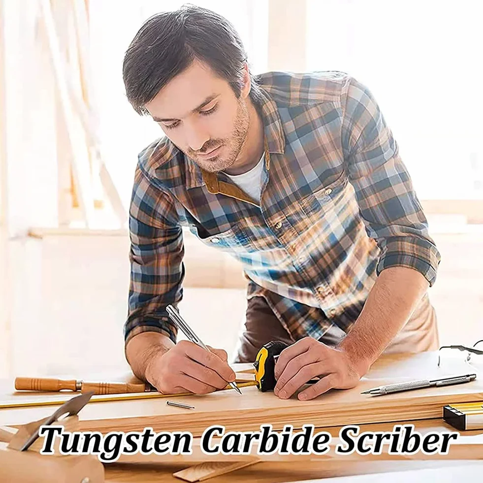 3Pack Metallo Carburo di Tungsteno Scriber Punta In Carburo di Tungsteno Scriber Scribe Tool con, con 20 Punte di Marcatura di Ricambio per Vetro/Ceramica/Acciaio Temprato