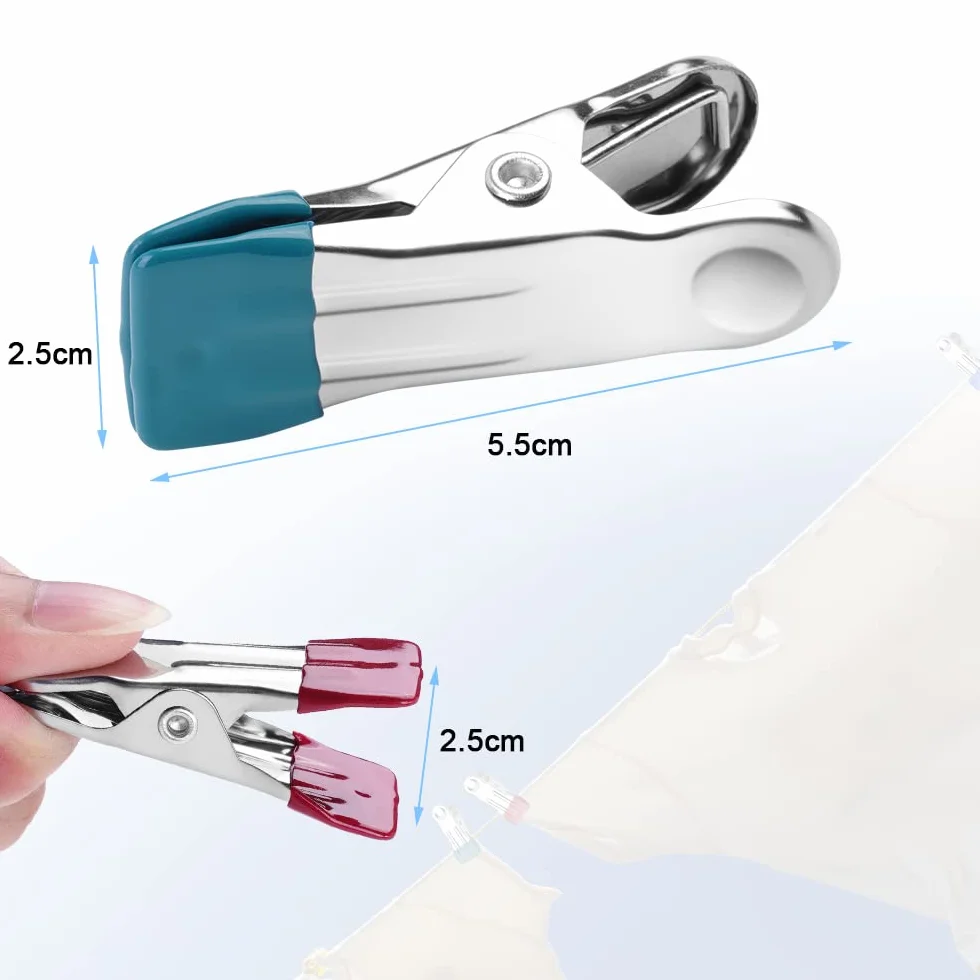 OSDUE 20 Pezzi Mollette Acciaio Inox, Mollette in Metallo, Multifunzione Mollette per Bucato, Mollette per Bucato Senza Impronte, per Calze, Fotografie e Conservazione di Cibo (20 Pezzi)