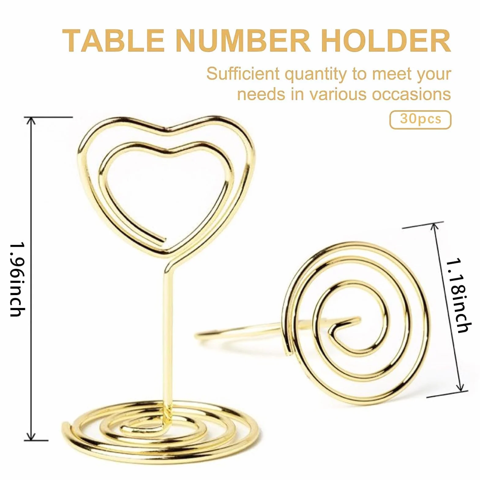 30 Pezzi Segnaposto Matrimonio, Porta Foto, Titolari di Carta Numero di Tabella, Memo Clip, Portafoto Supporto, per Ristoranti, Foto, Riunioni di Feste, Matrimonio, Compleanno(Amore)