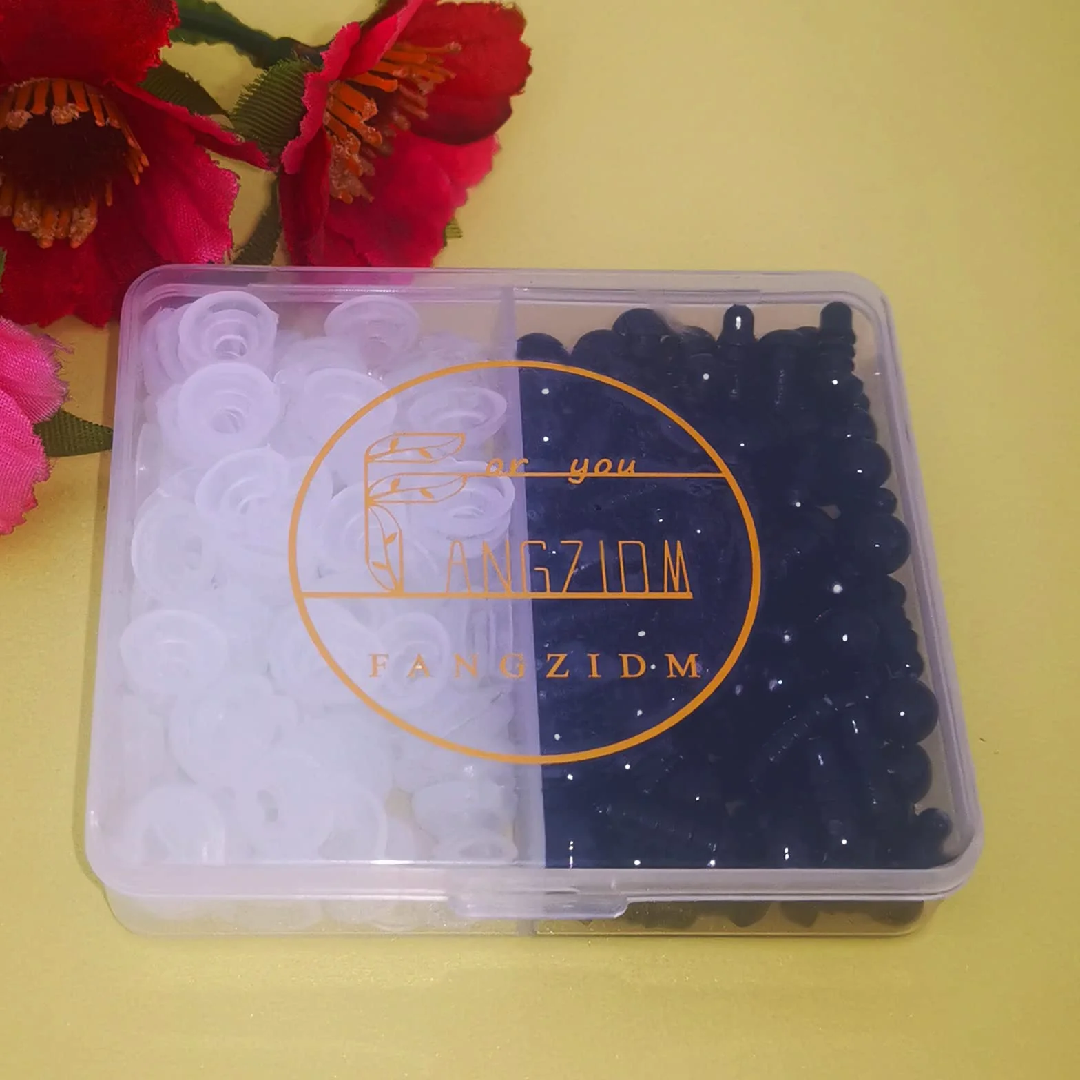 100PCS Occhi di Sicurezza con Rondelle 6mm Occhi Giocattolo in Plastica Nera per Creazione Bambole Fai-da-Te