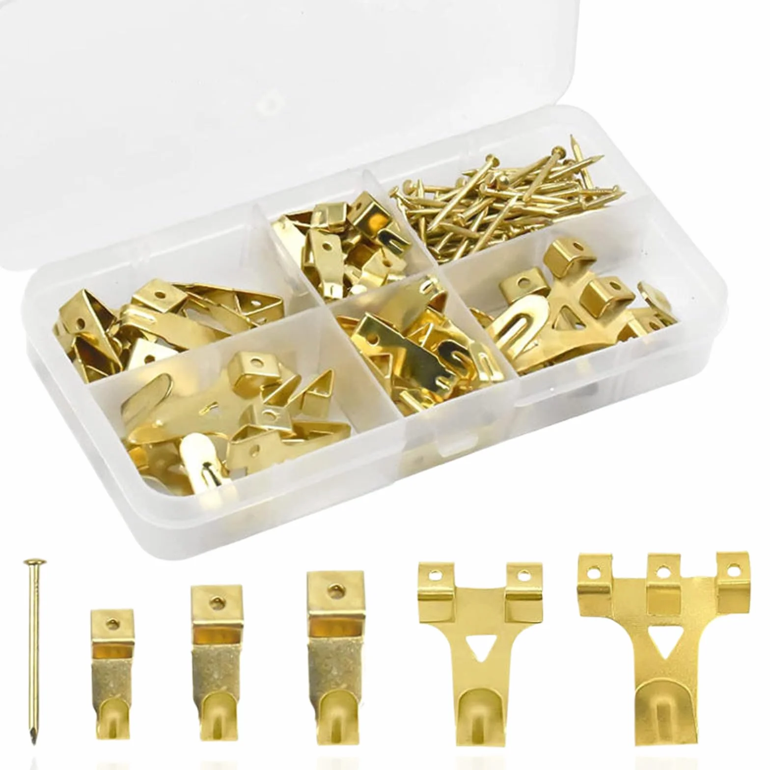 Set di Ganci per Quadri Muro, 130 Pezzi Chiodi Ganci per Quadri Muro, Chiodini per Quadri Muro, per Appendere Foto, Dipinti, Cappelli, Specchi e Altri Oggetti, Ganci Appendi Cartongesso Quadri Ganci