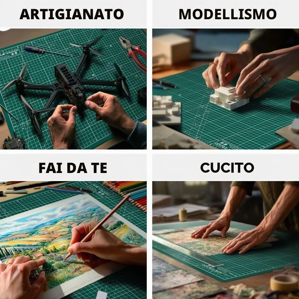 La Canilla Tappetino di Taglio Autorigenerante A2 (60x45 cm - 24x18") Tappeto Piano Antitaglio Grande per Cucito, Patchwork Modellismo | Cutting Mat Contrassegnato in Centimetri e Pollici