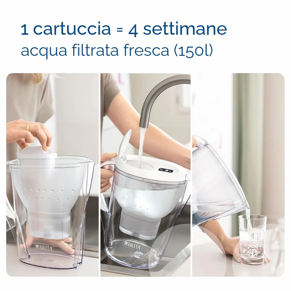 BRITA Marella XL Caraffa Filtrante Blu 3,5 l con MAXTRA PRO All-in-1 LTI Digitale