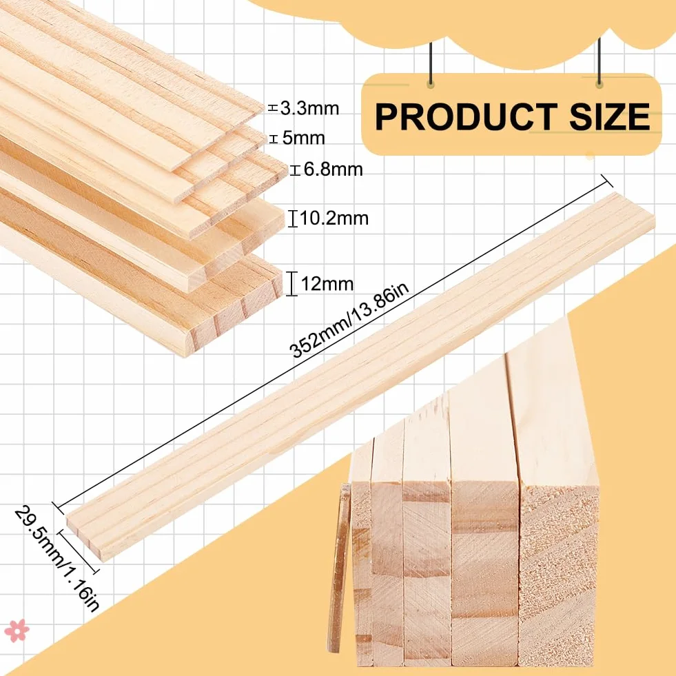 BENECREAT 10 pz Fogli di Legno Strumenti di Ceramica, Guida per Bastoncini di Fango Rettangolare di 5 Dimensione per Lo Spessore Dell'Argilla Polimerica in Ceramica,Halloween Christmas
