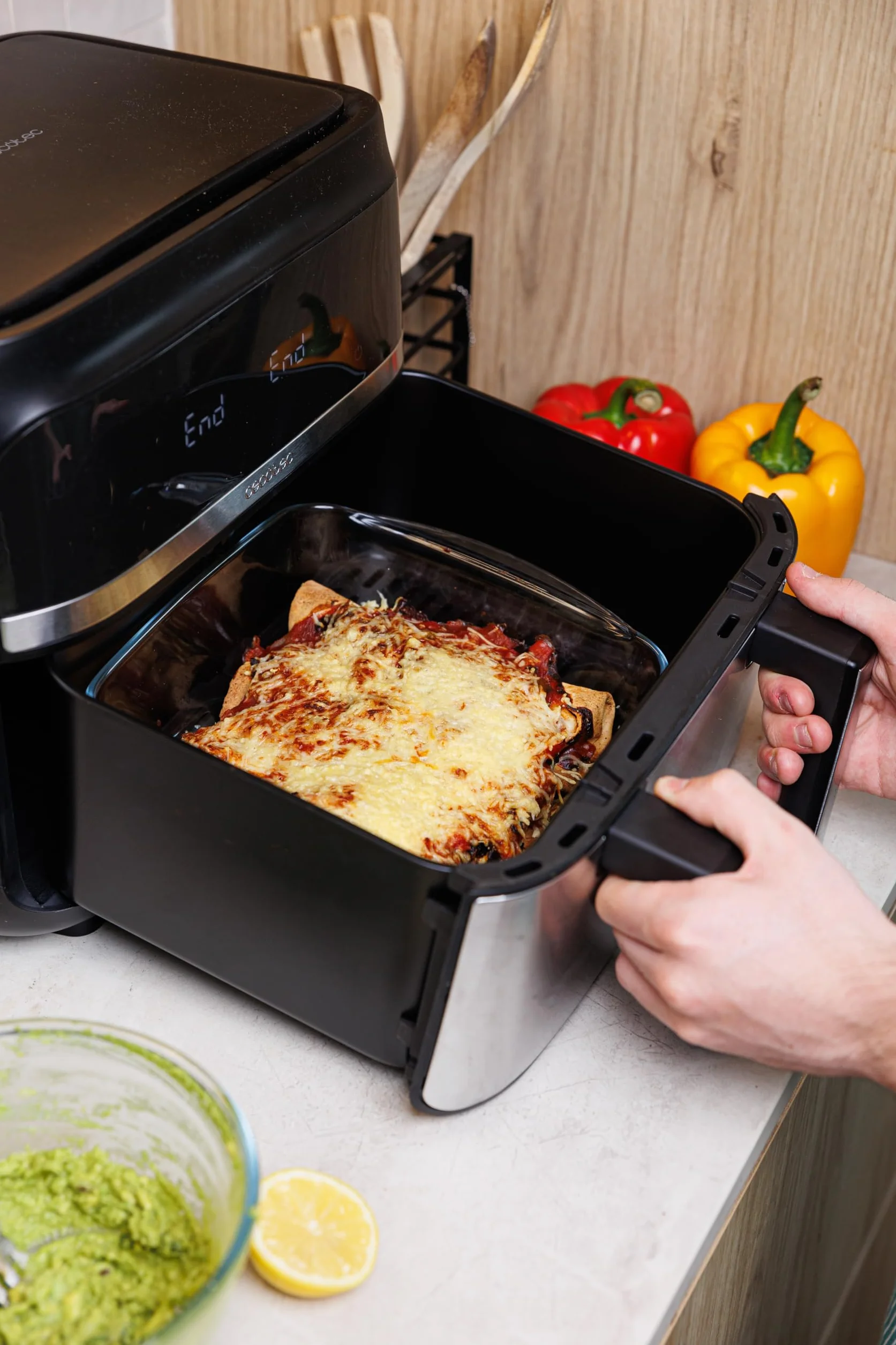 Pyrex Plat Air Fryer Carré Verre Borosilicate 25 x 22 cm
