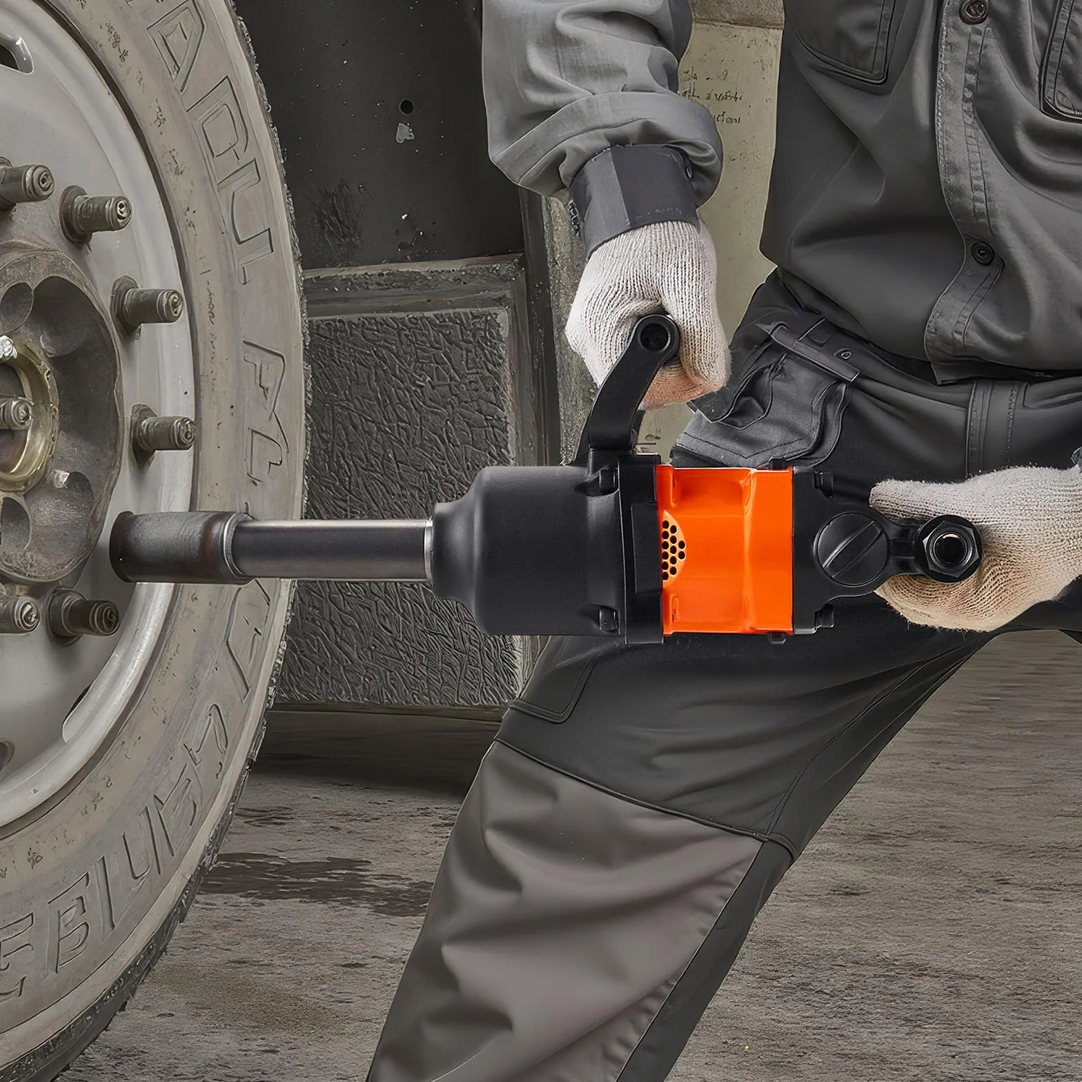 VEVOR Avvitatore Pneumatico a Impulsi da 25,4 mm, Coppia di Serraggio Dadi Fino a 2400 Nm, Chiave Pneumatica a 6 Velocità da 6000 giri/min con Incudine Estesa 152,4 mm per Camion Pesanti