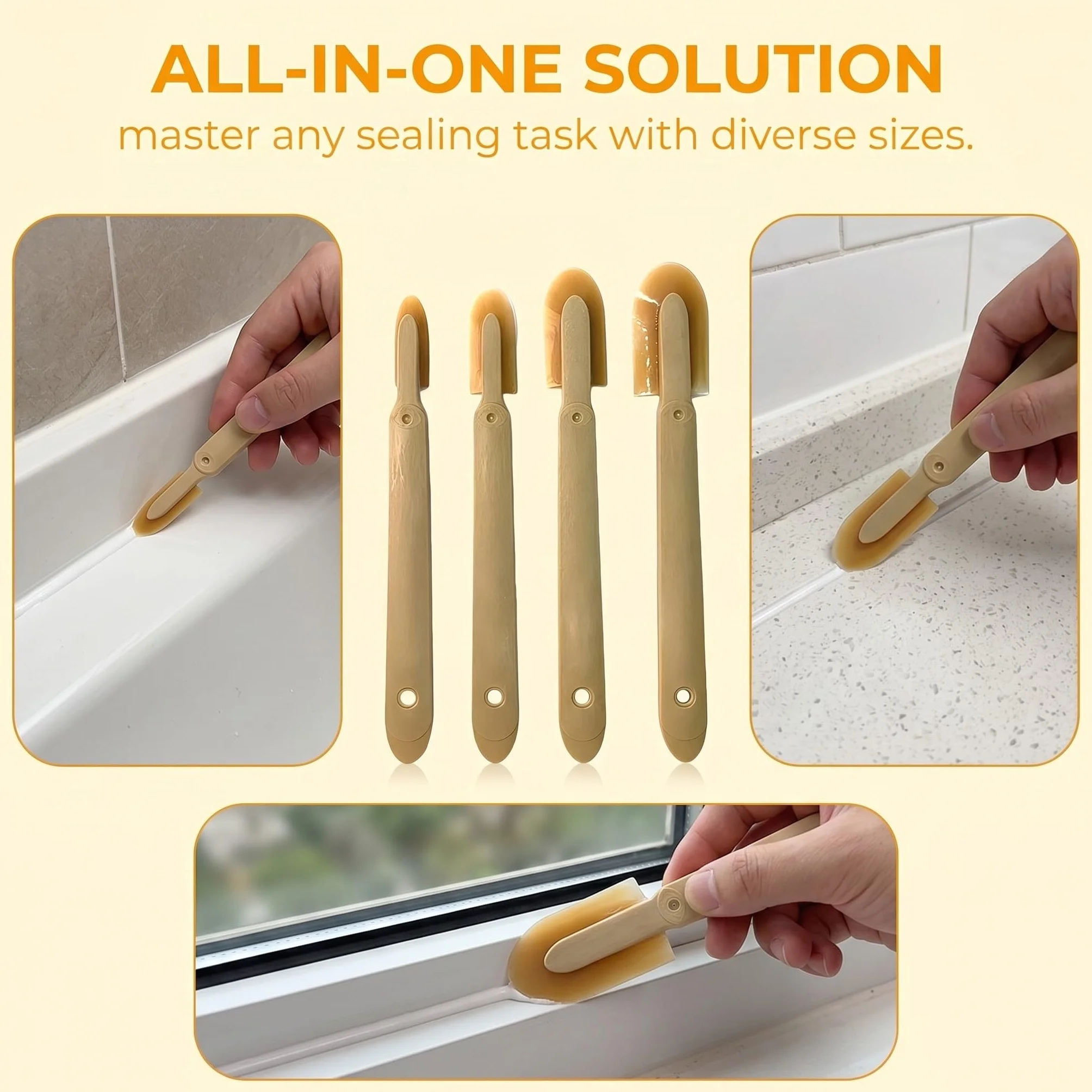 Rimuovi Silicone, Professionale Strumento Per Calafataggio, Spatola Per Silicone Togli,4 Misure, Design Extra-Large, Per Uso Interno Ed Esterno Su Pareti E Giunti In Mattoni, Facile Da Usare