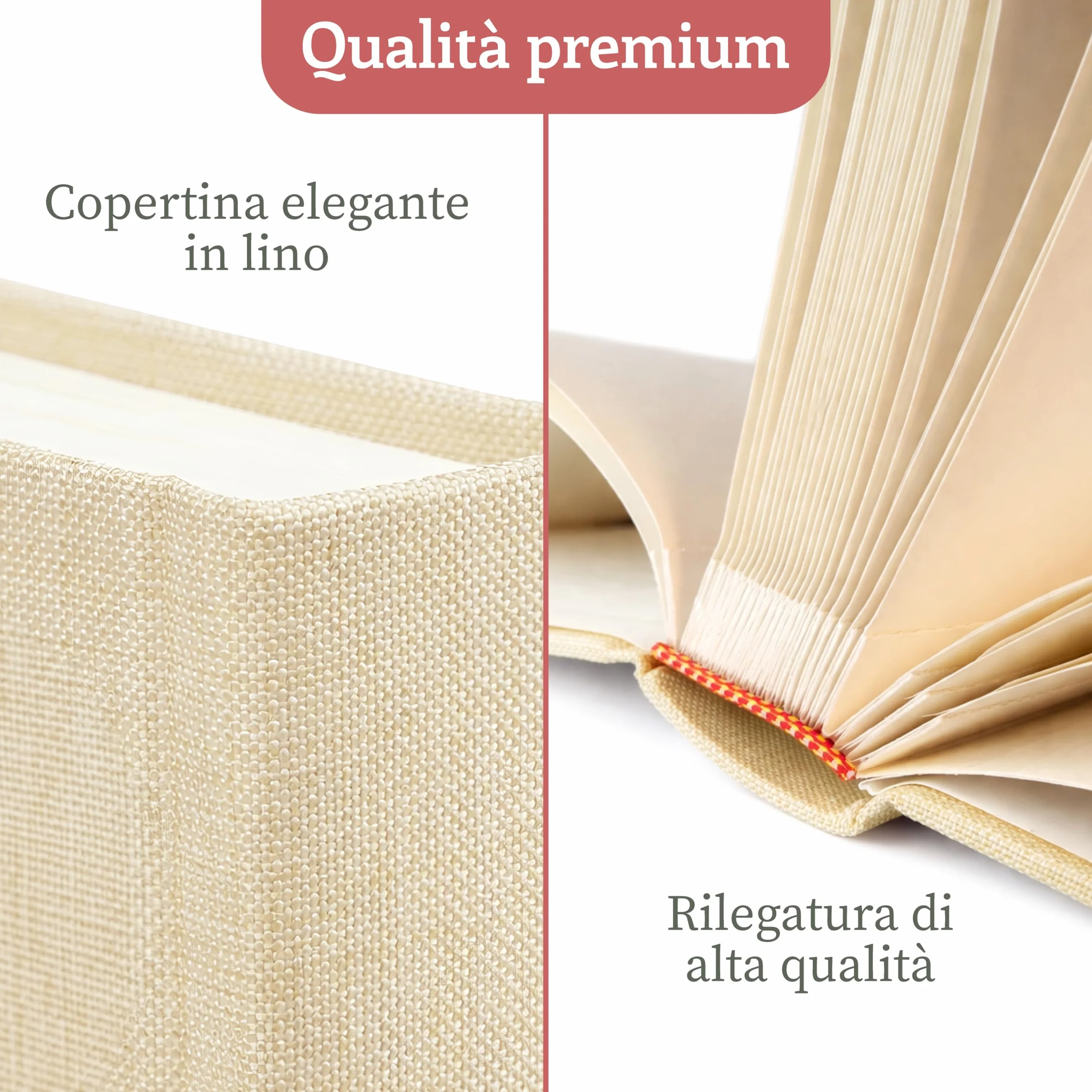 Zenacolor Album Fotografico fai da te - Scrapbook in Lino 30x30cm Beige - 100 Pagine & Spazio per 500 Foto