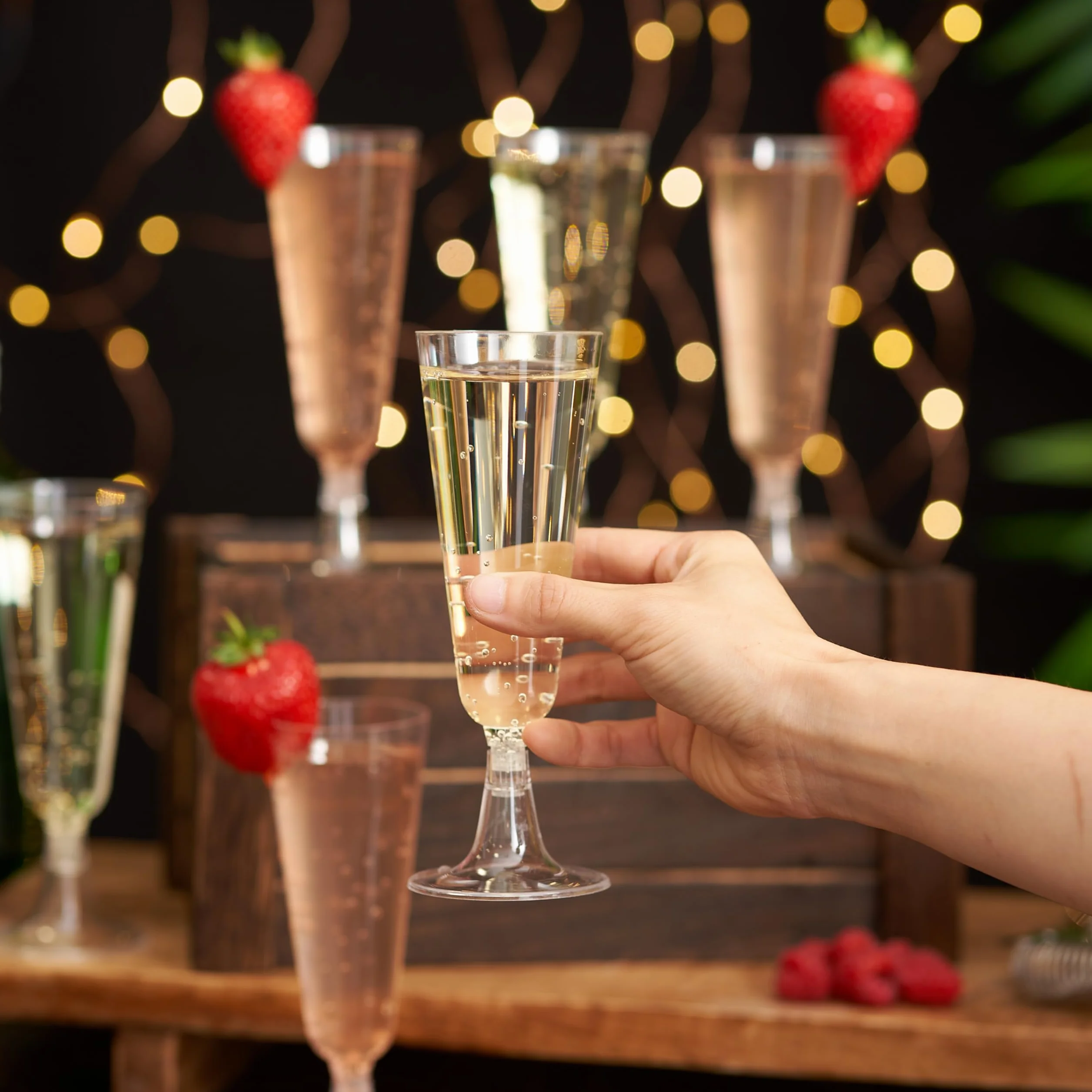 Matana 48 Flute in Plastica 150ml - Calici Plastica Rigida Lavabili Riutilizzabili Bicchieri Spumante Prosecco Champagne