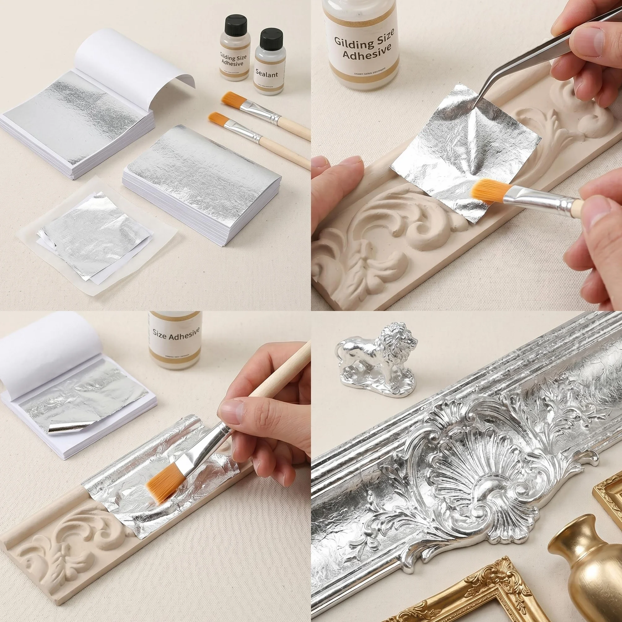 Foglie d’Argento 100 Pezzi 8x8,5 cm per Decorazioni Artigianali Fai-da-Te, Doratura, Progetti Artistici, Scrapbooking, Creazioni Resiniche e Decorazioni per Festa